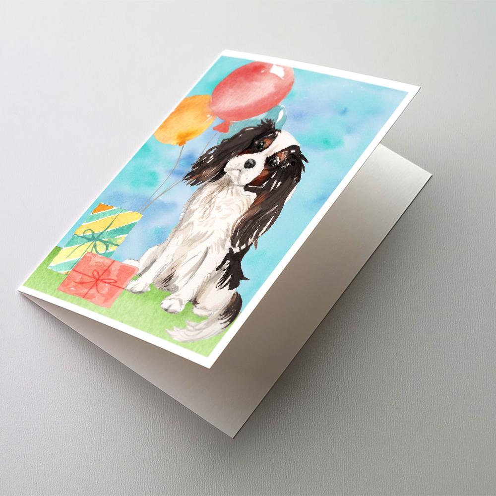 Buy this Happy Birthday Tricolor Cavalier Spaniel Greeting Cards and Envelopes Pack of 8