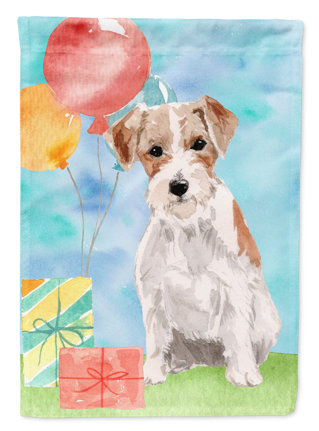 Happy Birthday Jack Russell Terrier Flag Canvas House Size CK3237CHF