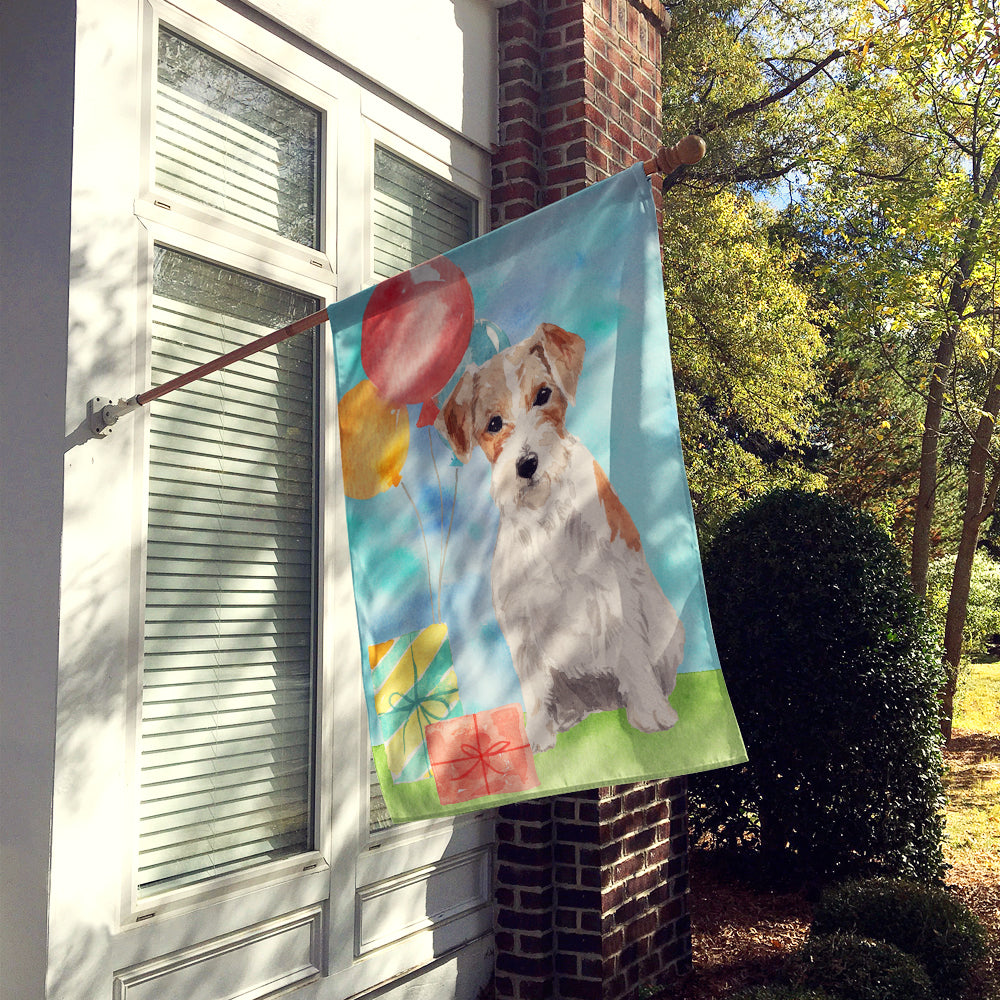Happy Birthday Jack Russell Terrier Flag Canvas House Size CK3237CHF  the-store.com.