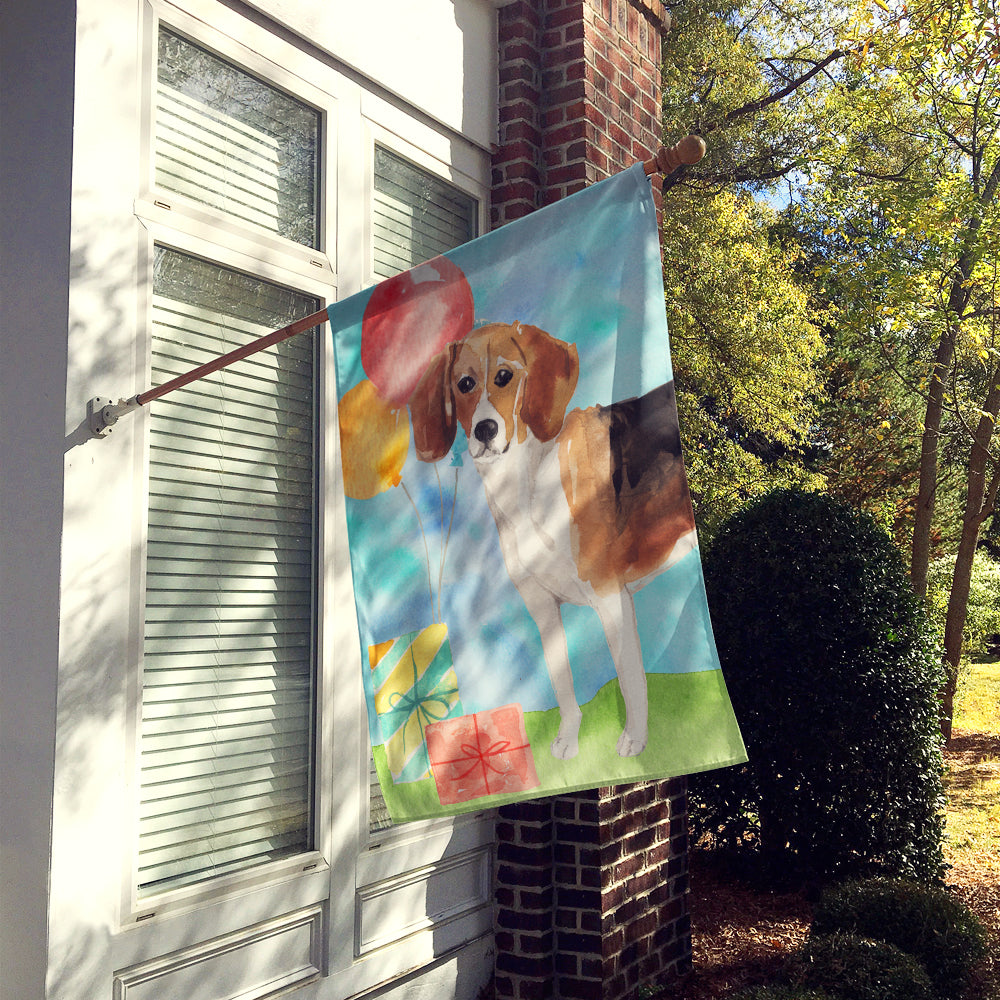 Happy Birthday Beagle Flag Canvas House Size CK3238CHF