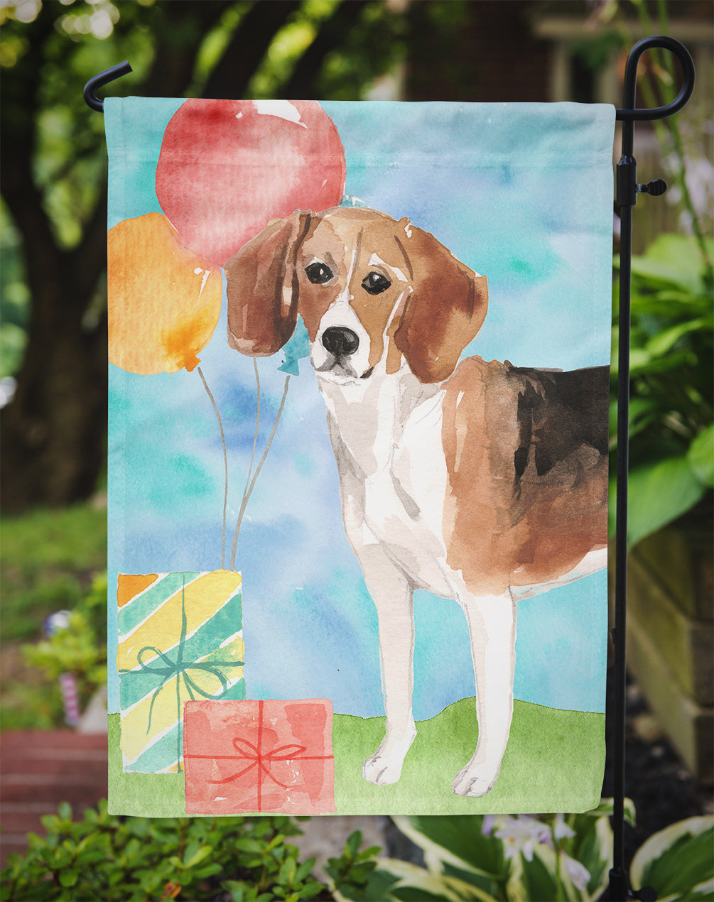 Happy Birthday Beagle Flag Garden Size CK3238GF