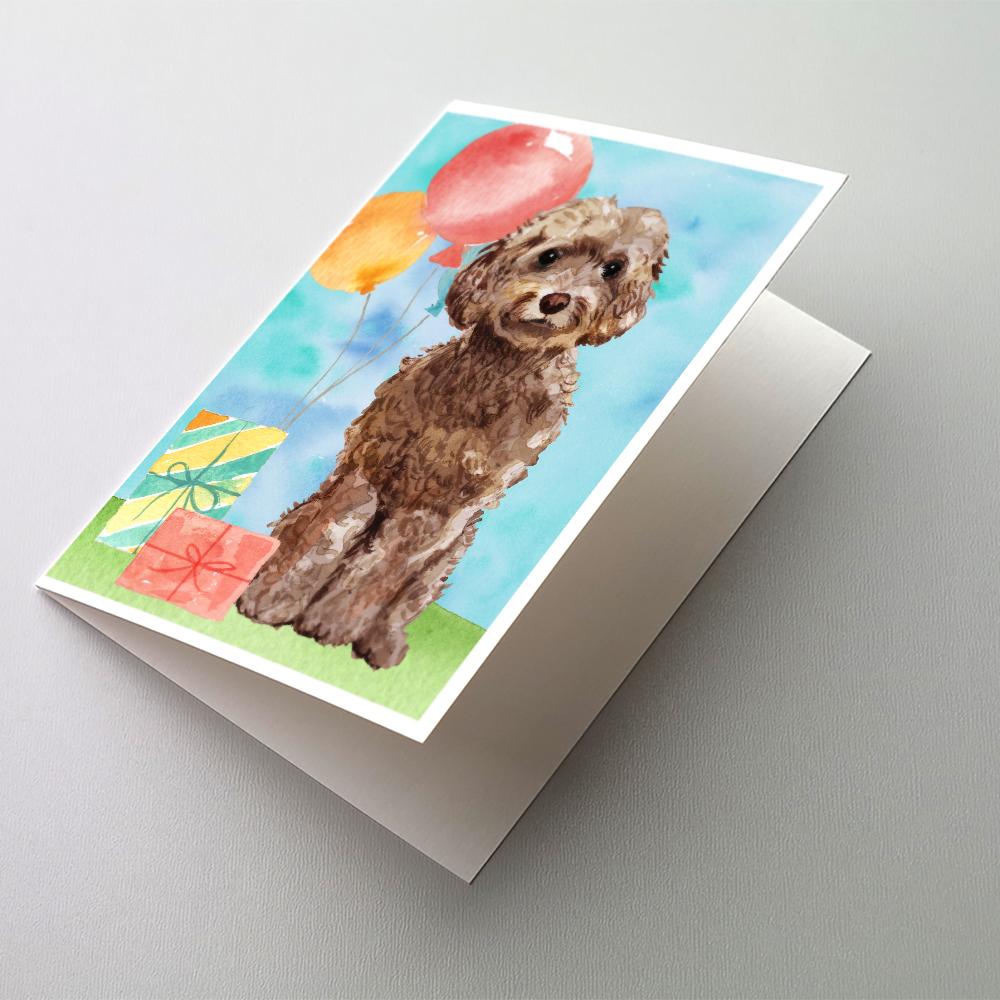 Buy this Happy Birthday Brown Cockapoo Greeting Cards and Envelopes Pack of 8