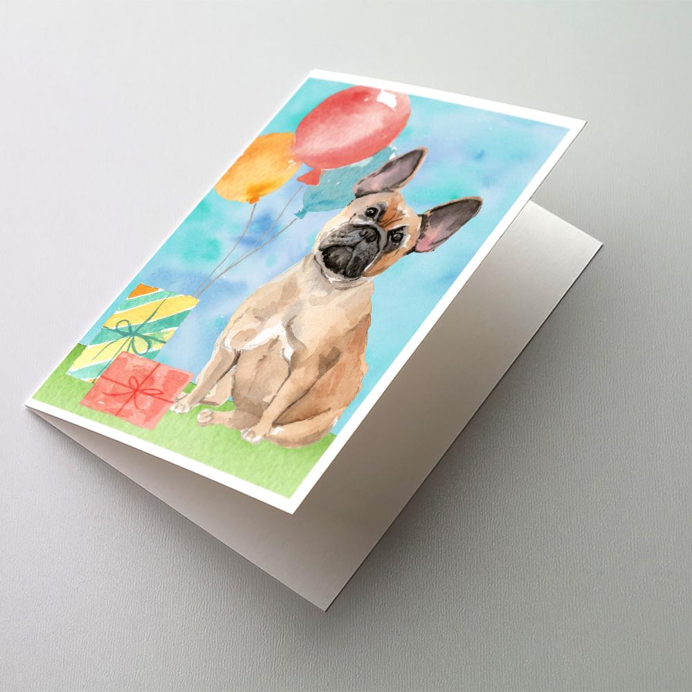 Buy this Happy Birthday Fawn French Bulldog Greeting Cards and Envelopes Pack of 8