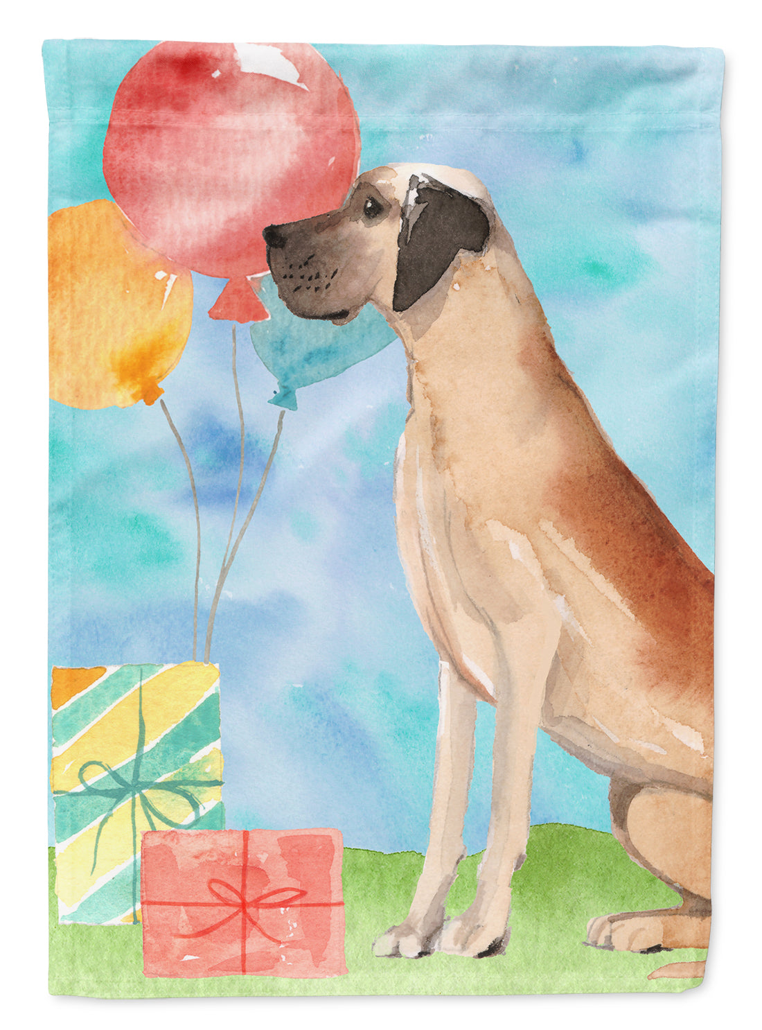 Happy Birthday Great Dane Flag Canvas House Size CK3253CHF  the-store.com.