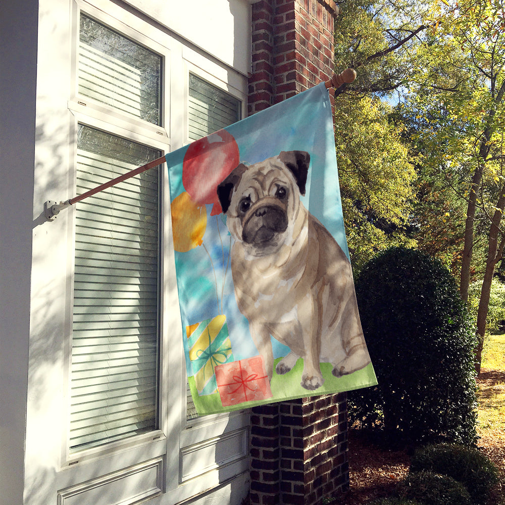 Happy Birthday Pug Flag Canvas House Size CK3260CHF  the-store.com.