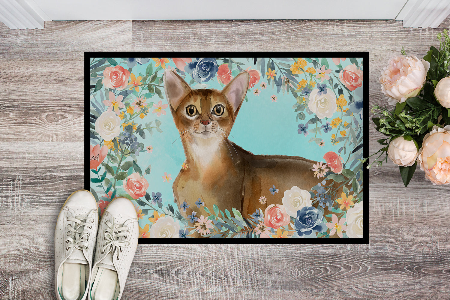 Abyssinian Spring Flowers Indoor or Outdoor Mat 18x27 CK3386MAT - the-store.com
