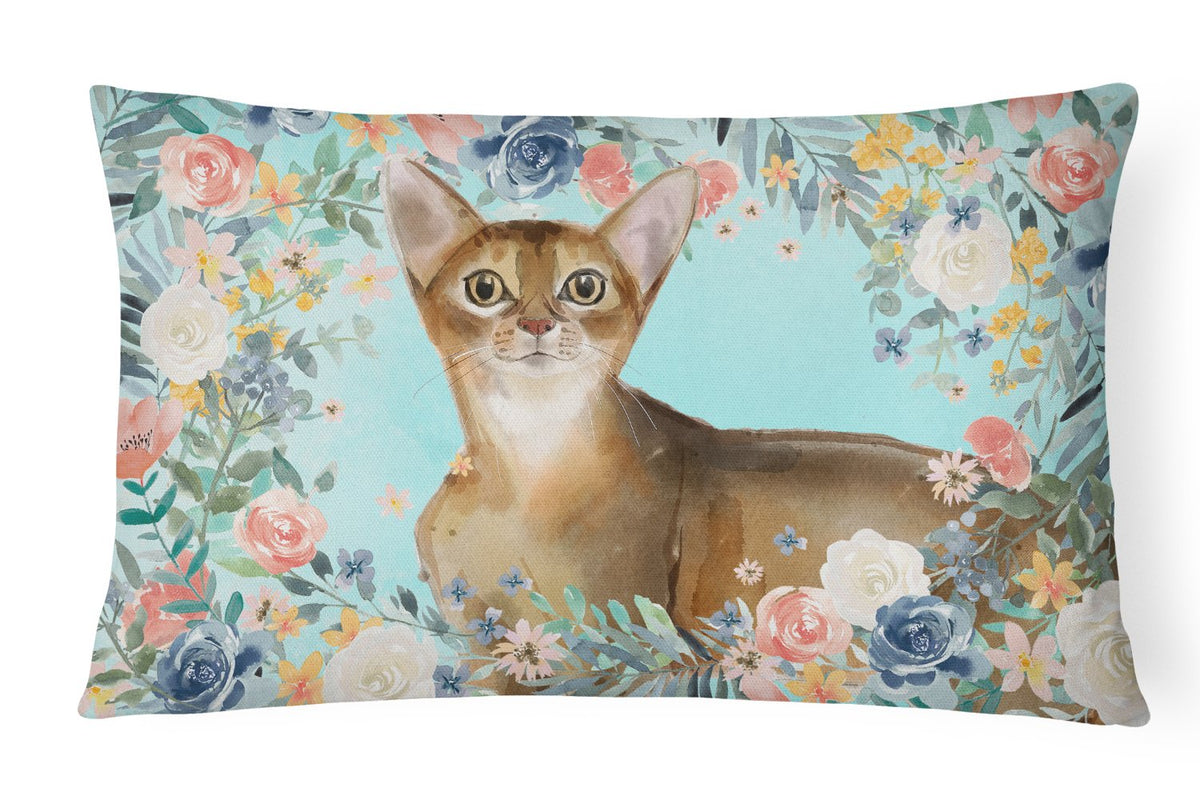 Abyssinian Spring Flowers Canvas Fabric Decorative Pillow CK3386PW1216 by Caroline&#39;s Treasures
