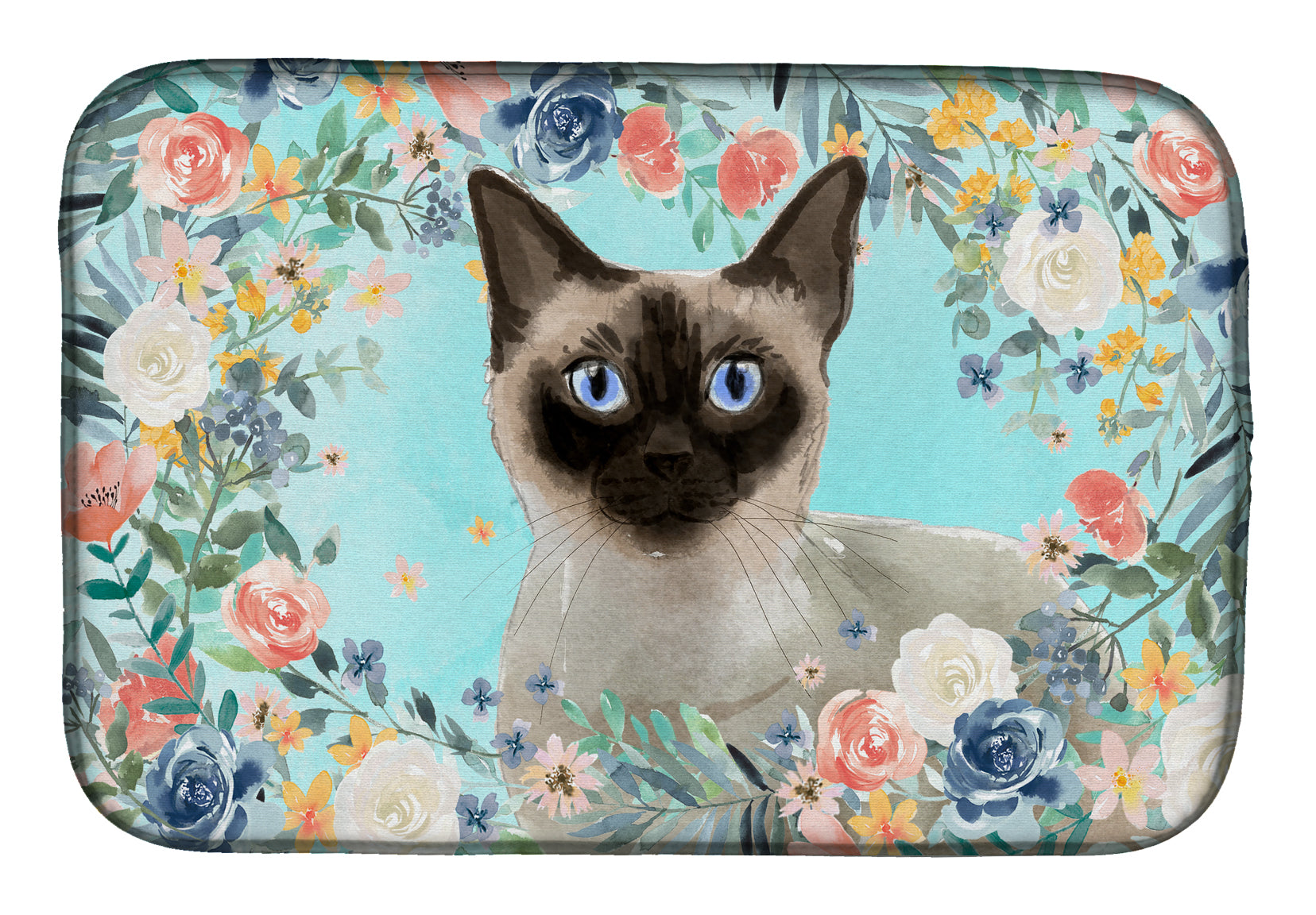 Siamese Spring Flowers Dish Drying Mat CK3398DDM  the-store.com.