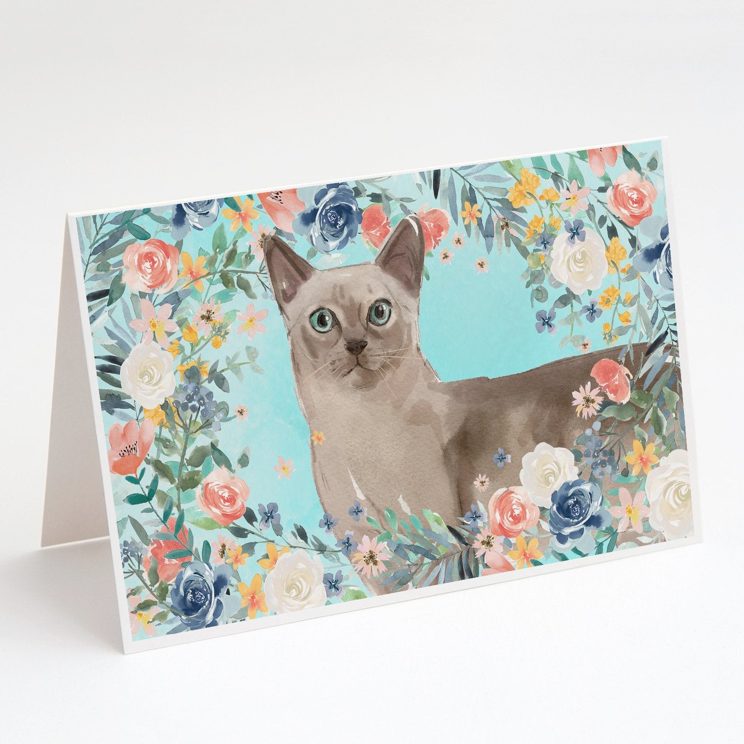 Buy this Tonkinese Spring Flowers Greeting Cards and Envelopes Pack of 8