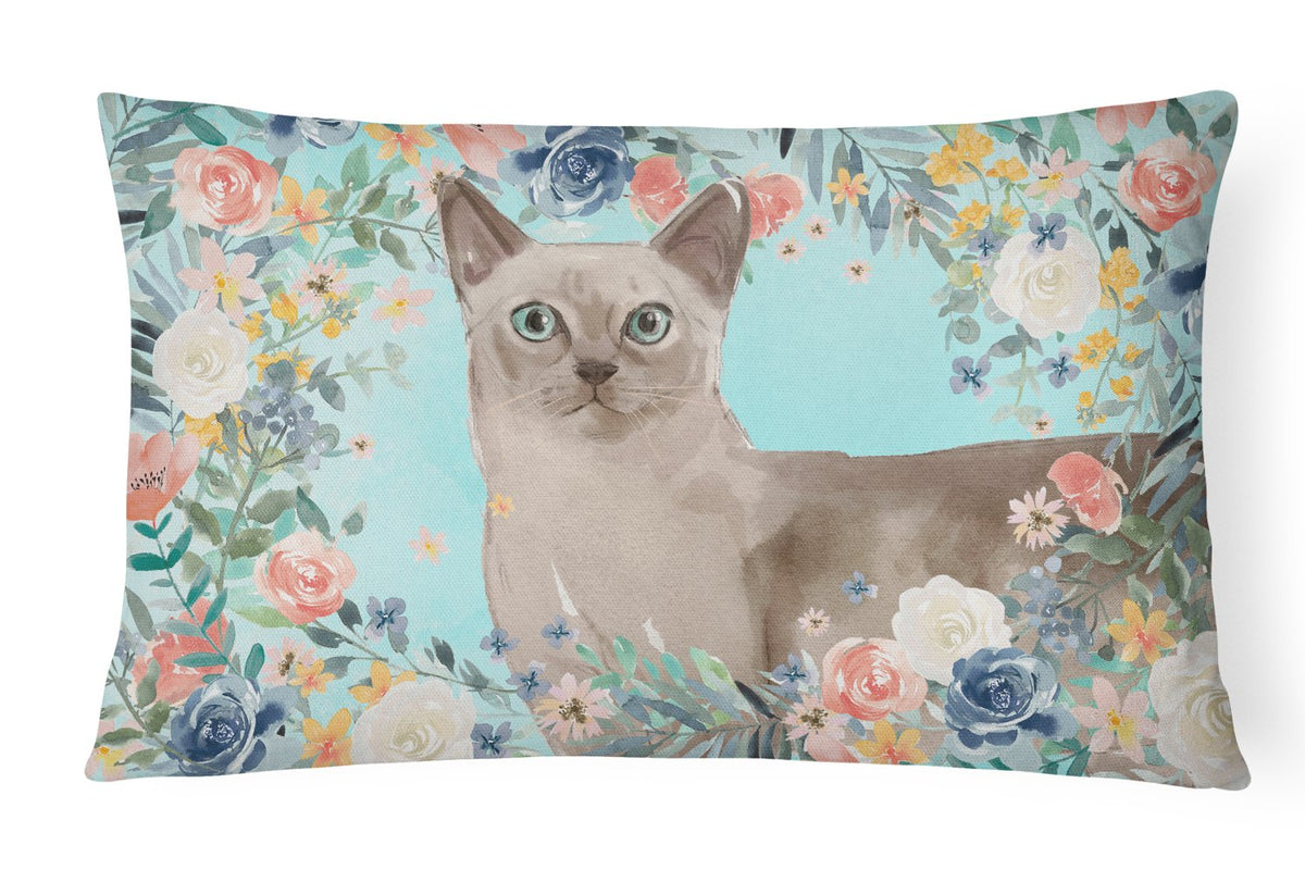 Tonkinese Spring Flowers Canvas Fabric Decorative Pillow CK3400PW1216 by Caroline&#39;s Treasures