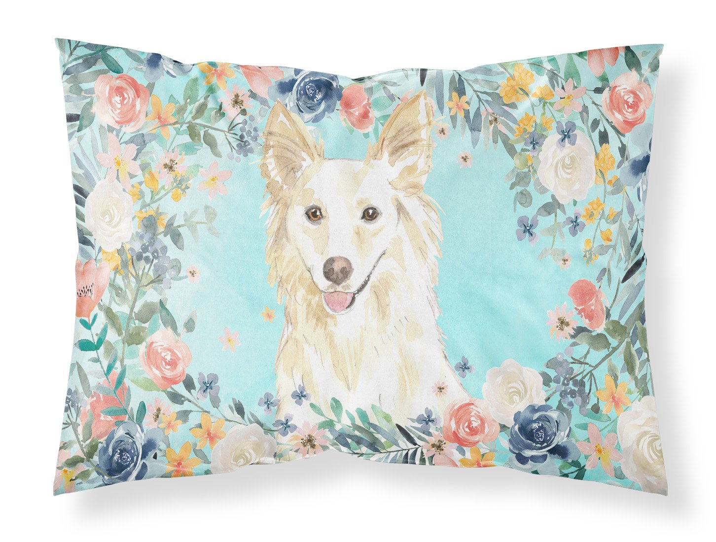 Caroline's Treasures White Collie Standard Pillowcase – Artistic Decorative Front, White Back CK3403PILLOWCASE