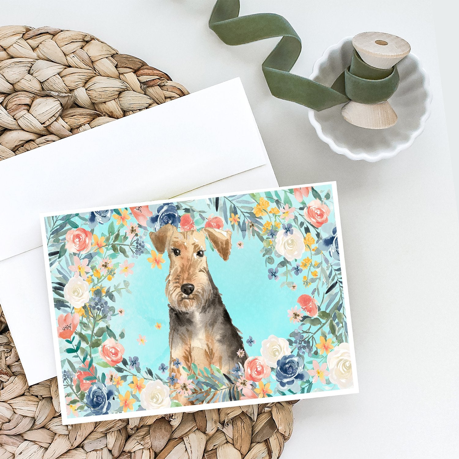 Airedale Terrier Greeting Cards and Envelopes Pack of 8 - the-store.com