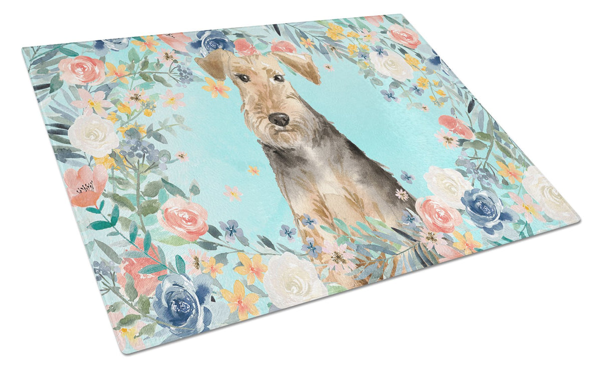 Airedale Terrier Glass Cutting Board Large CK3405LCB by Caroline&#39;s Treasures