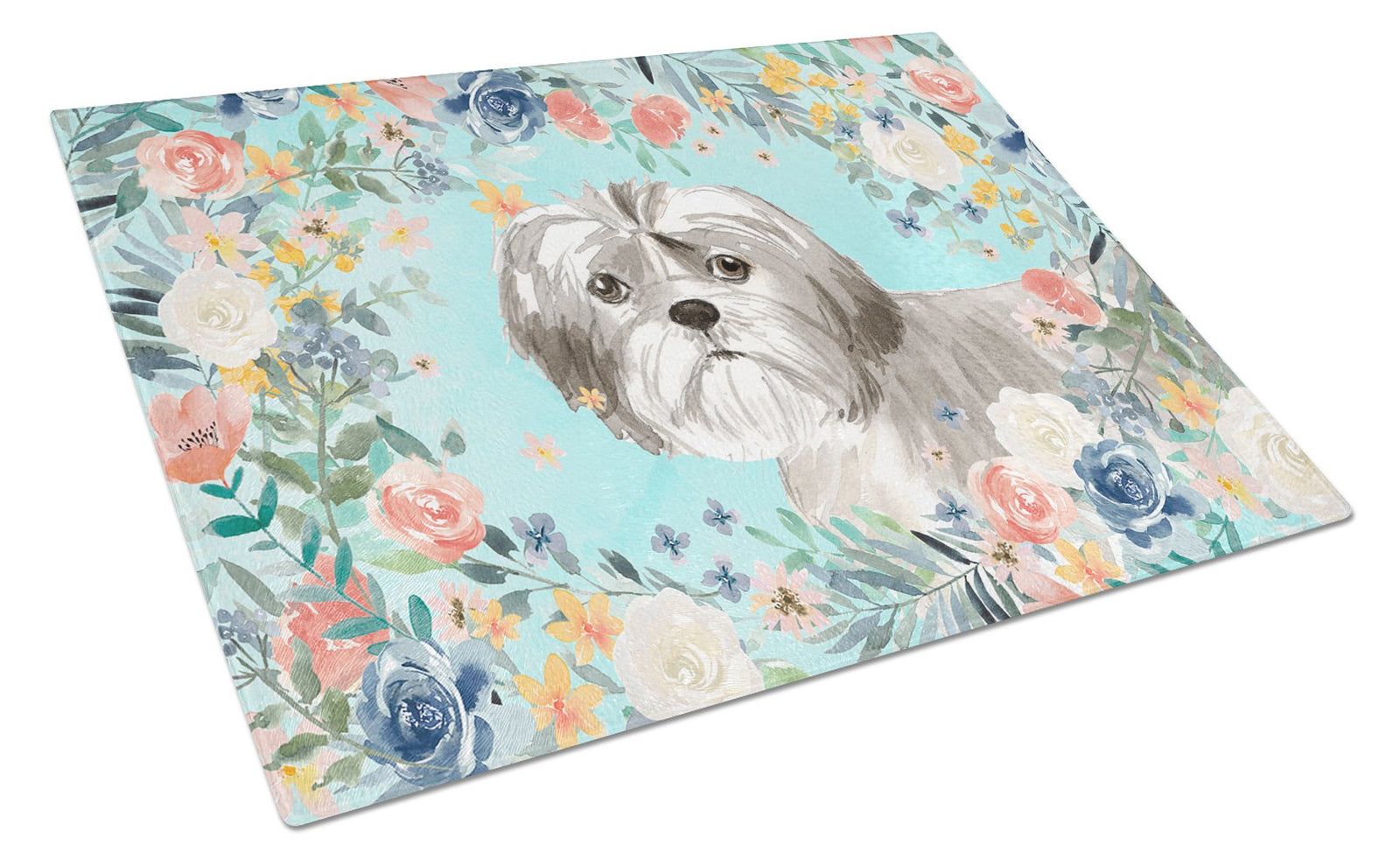 Caroline's Treasures Shih Tzu Puppy Glass Cutting Boards – Durable, Decorative Kitchen Art Large CK3409LCB