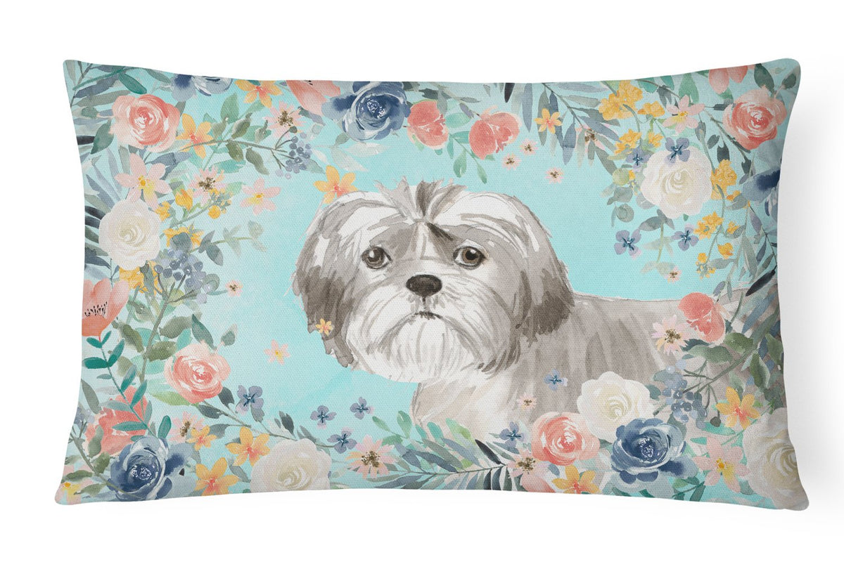 Shih Tzu Puppy Canvas Fabric Decorative Pillow CK3409PW1216 by Caroline&#39;s Treasures