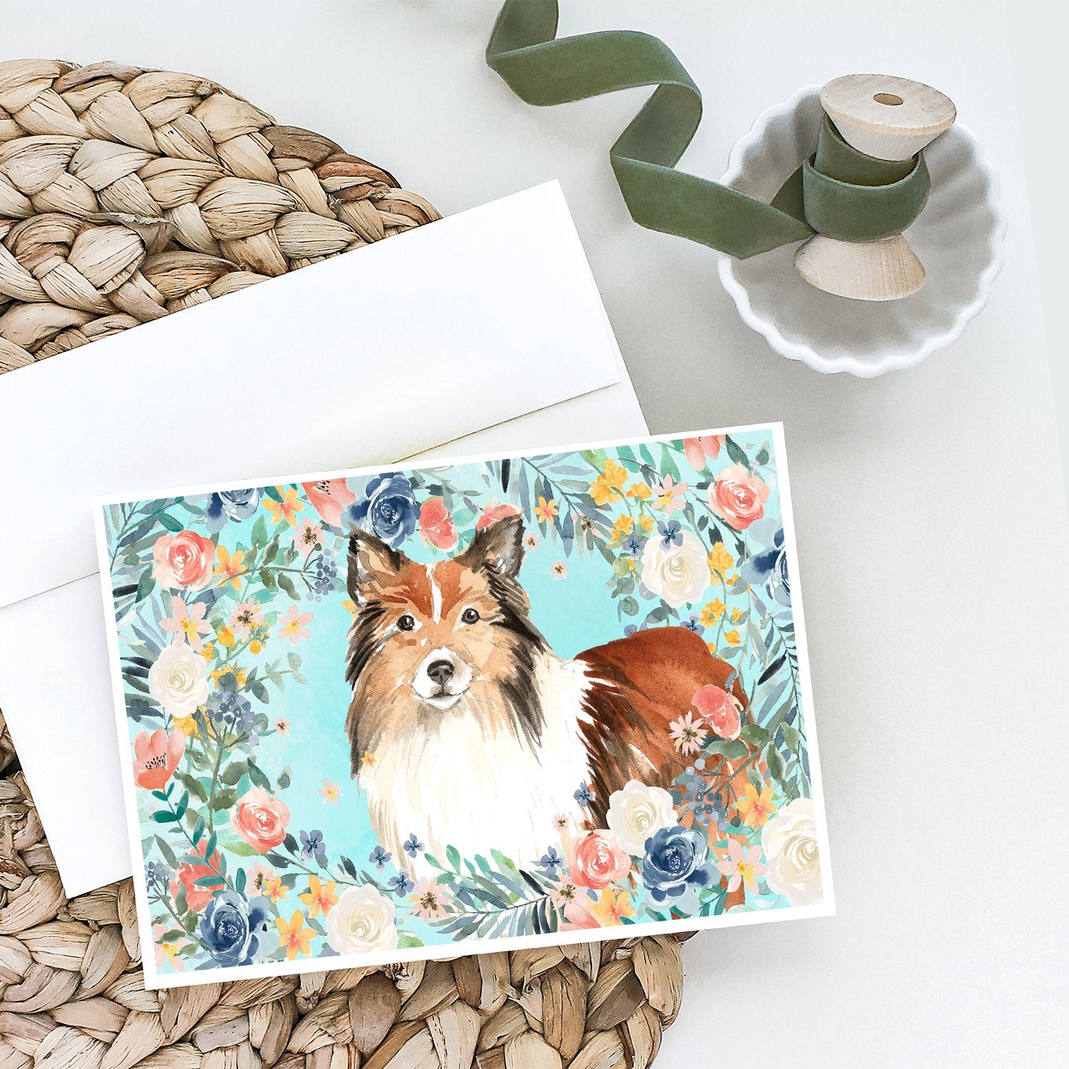 Sheltie Greeting Cards and Envelopes Pack of 8 - the-store.com