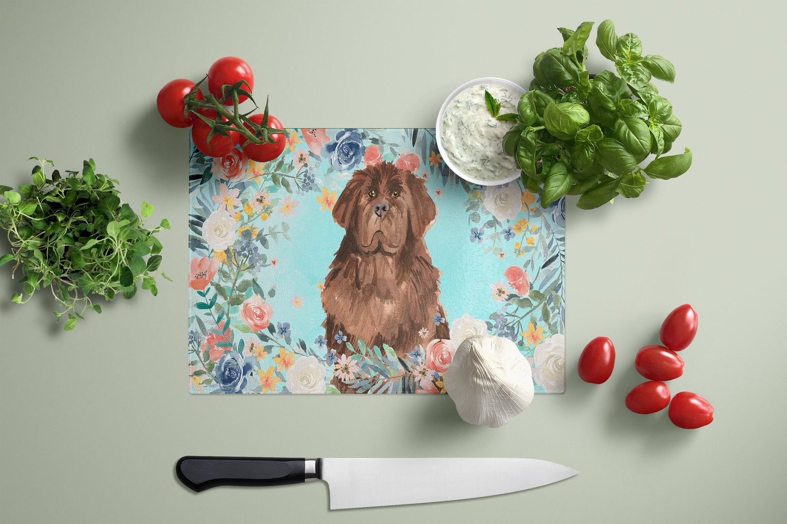 Caroline's Treasures Newfoundland Glass Cutting Boards – Durable, Decorative Kitchen Art Large CK3416LCB