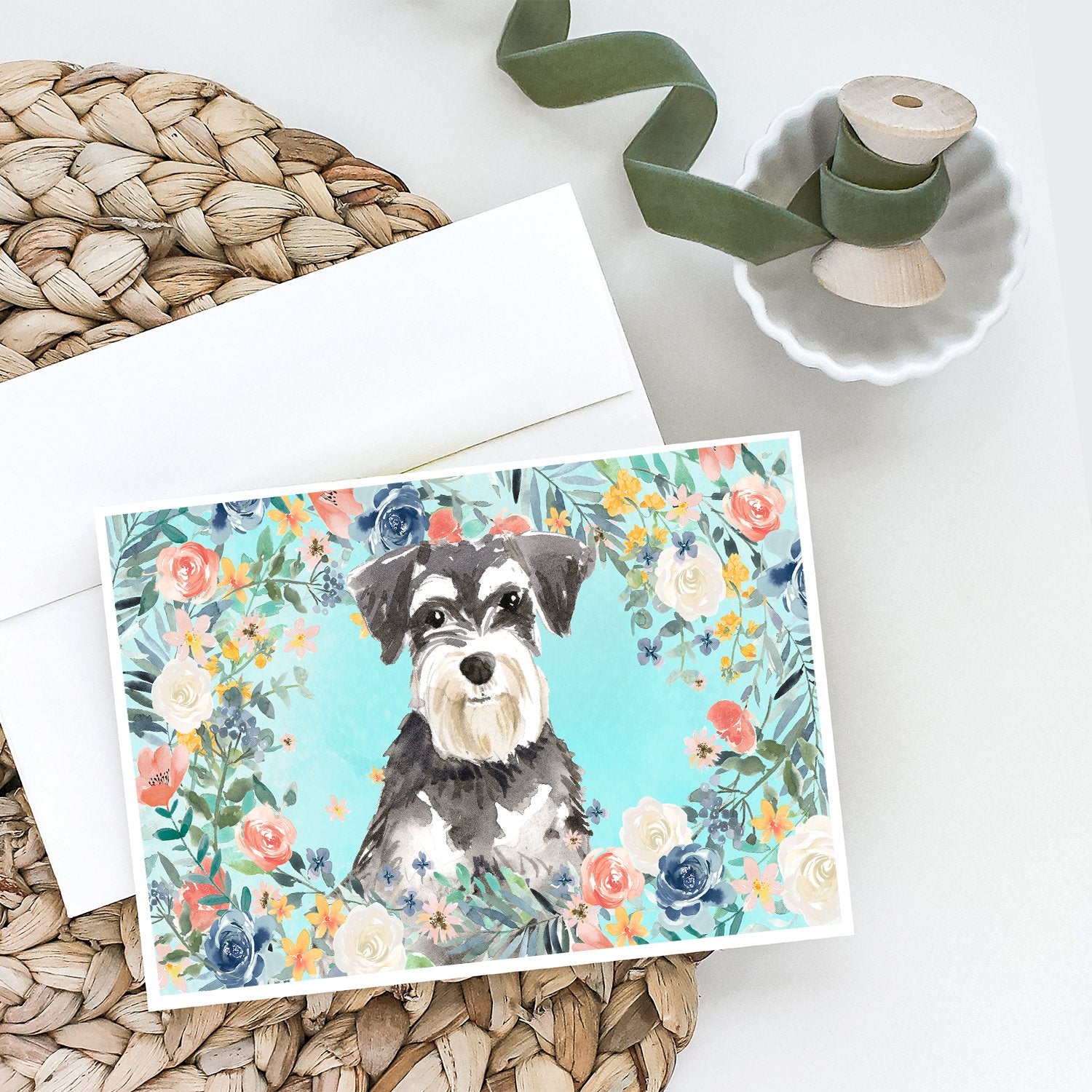 Schnauzer #2 Greeting Cards and Envelopes Pack of 8 - the-store.com