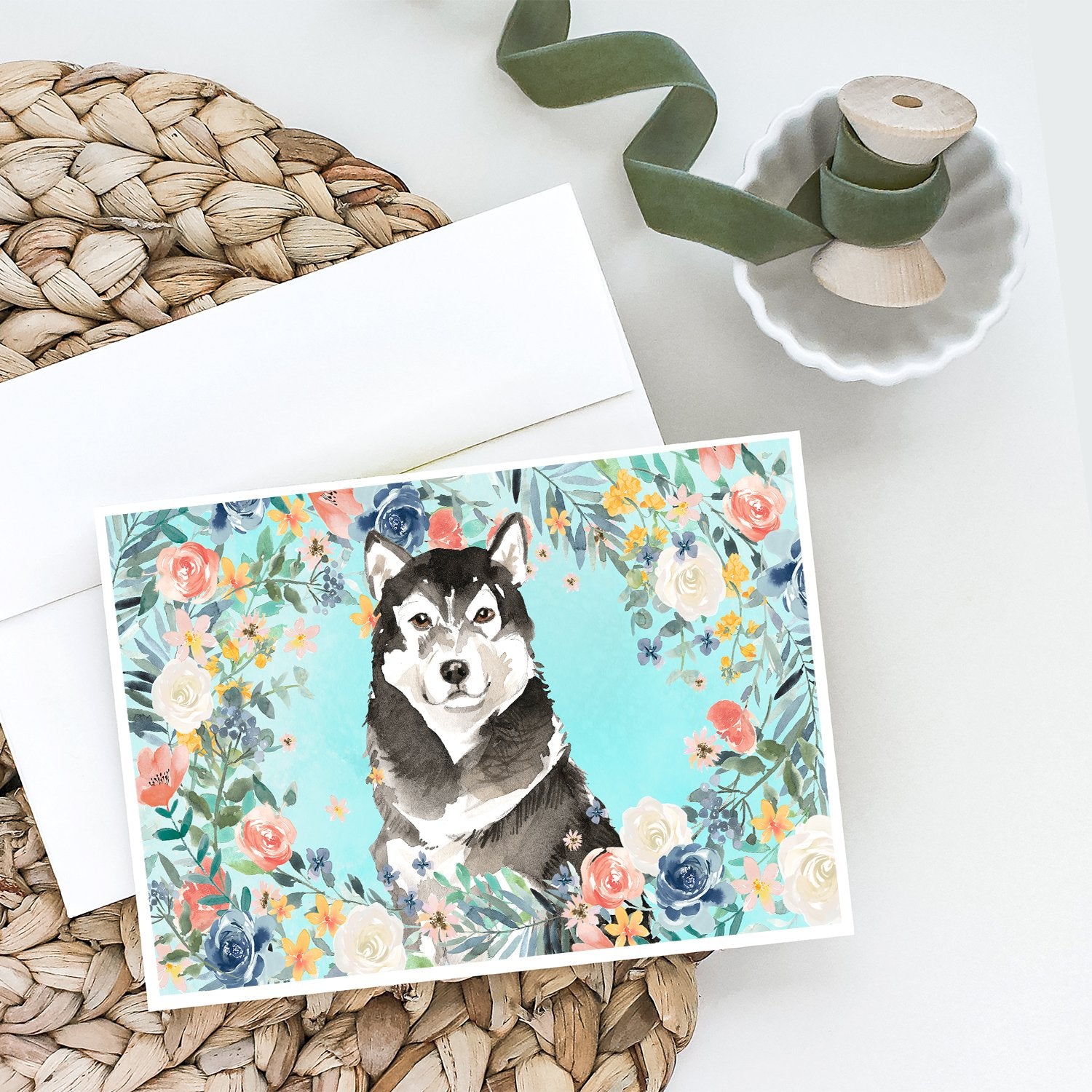 Alaskan Malamute Greeting Cards and Envelopes Pack of 8 - the-store.com