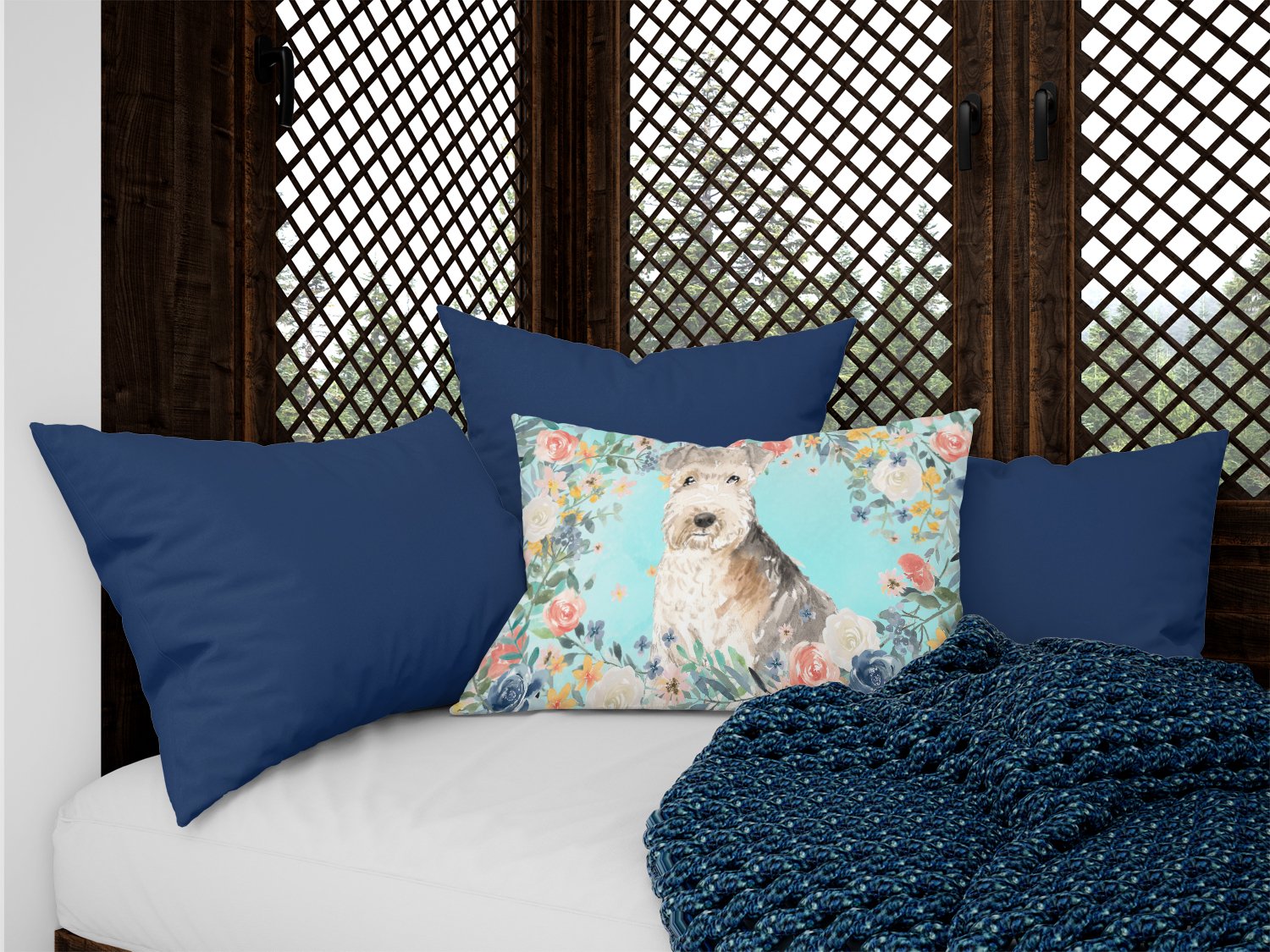 Lakeland Terrier Canvas Fabric Decorative Pillow CK3420PW1216 by Caroline's Treasures