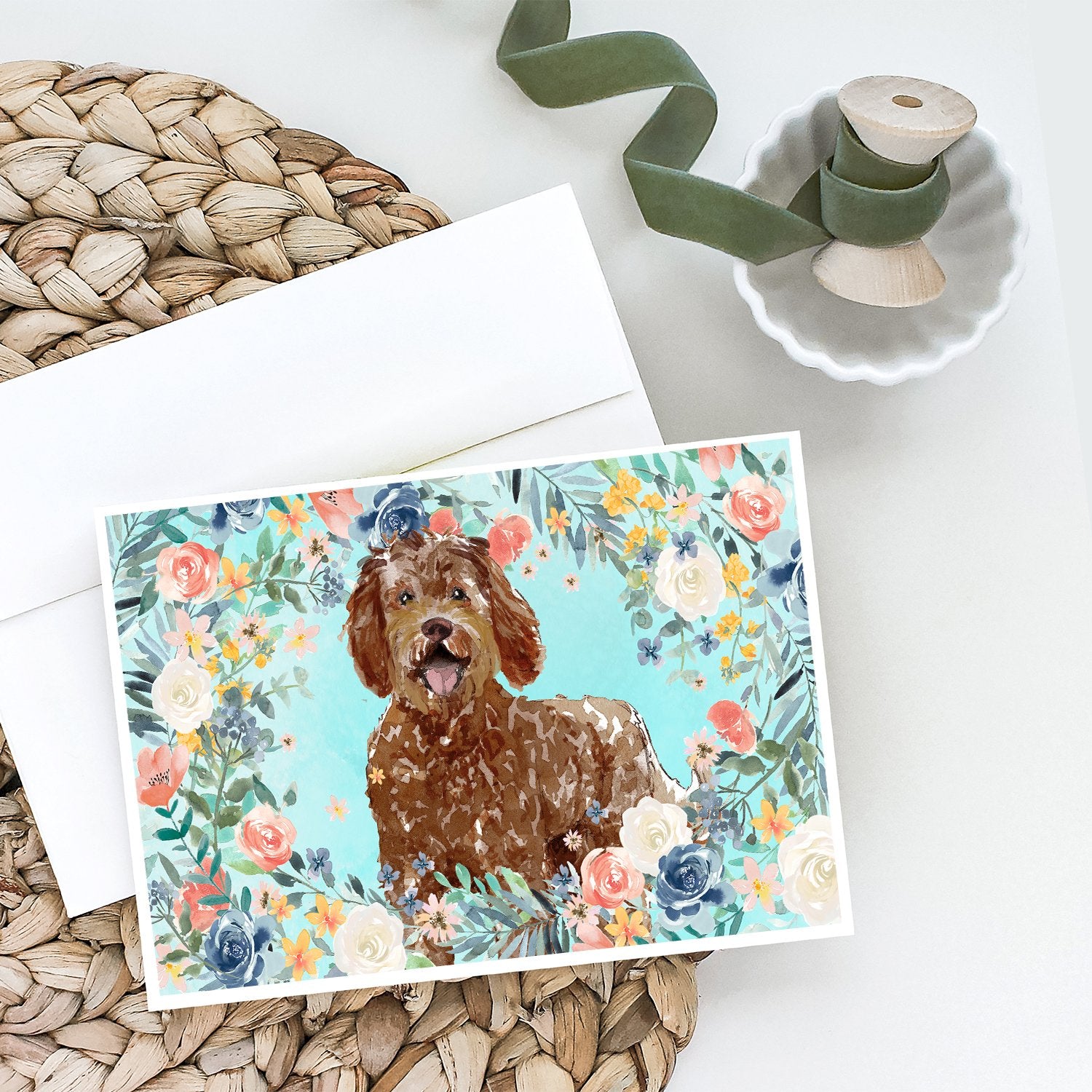 Labradoodle Greeting Cards and Envelopes Pack of 8 - the-store.com