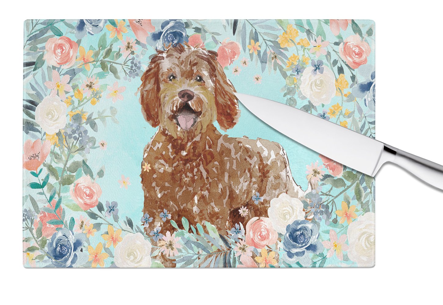 Labradoodle Glass Cutting Board Large CK3421LCB by Caroline's Treasures