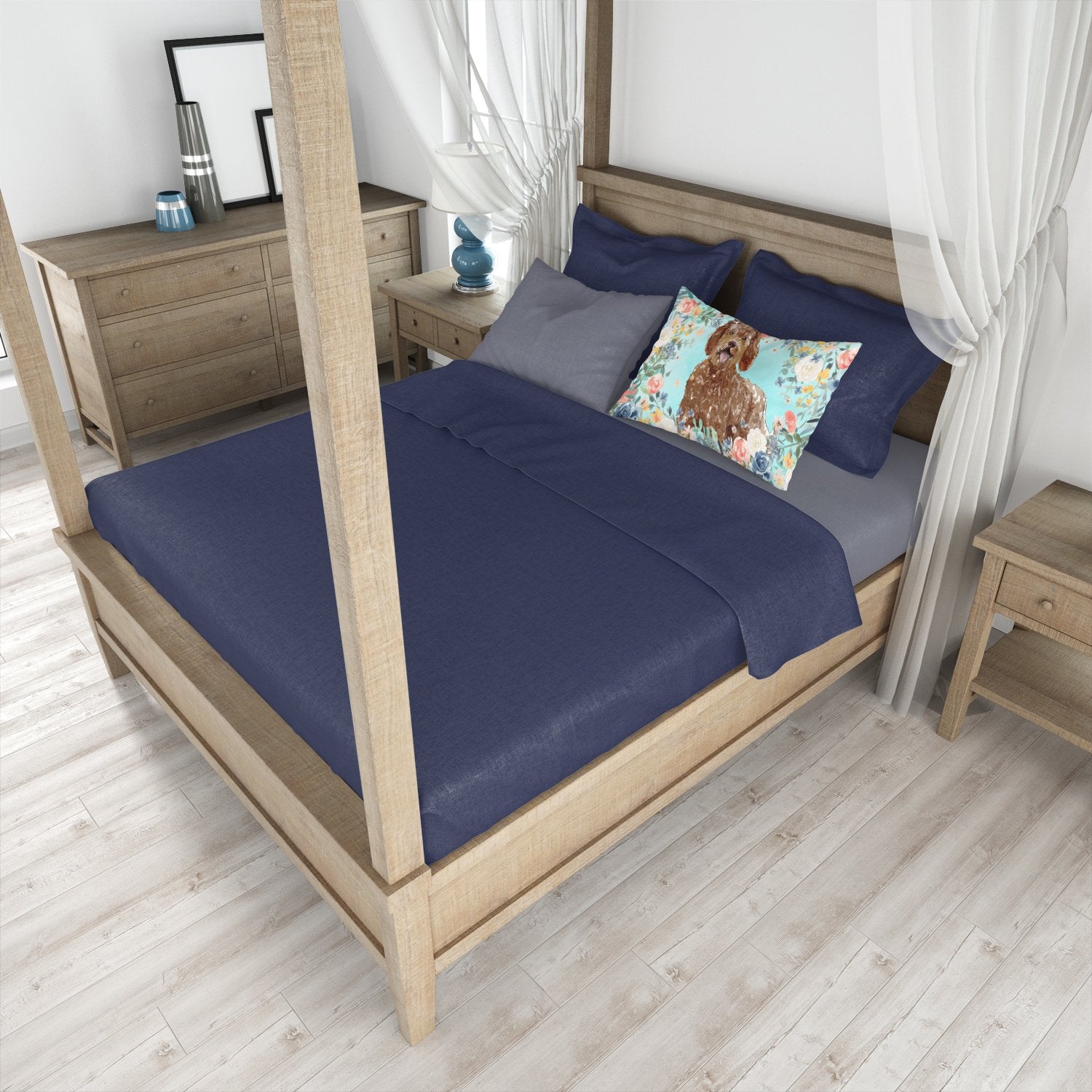 Caroline's Treasures Labradoodle Standard Pillowcase – Artistic Decorative Front, White Back CK3421PILLOWCASE