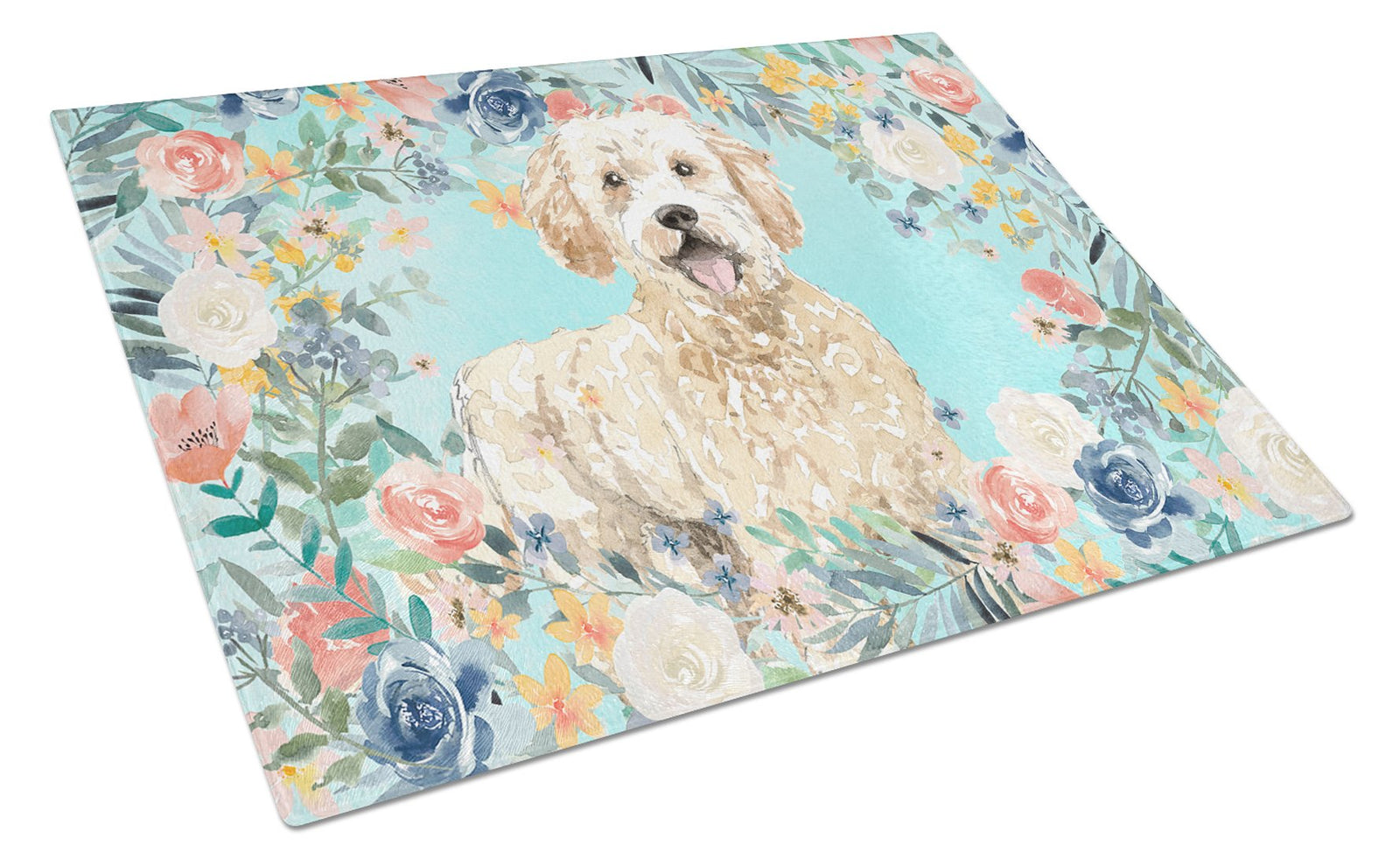 Goldendoodle Glass Cutting Board Large CK3426LCB by Caroline's Treasures