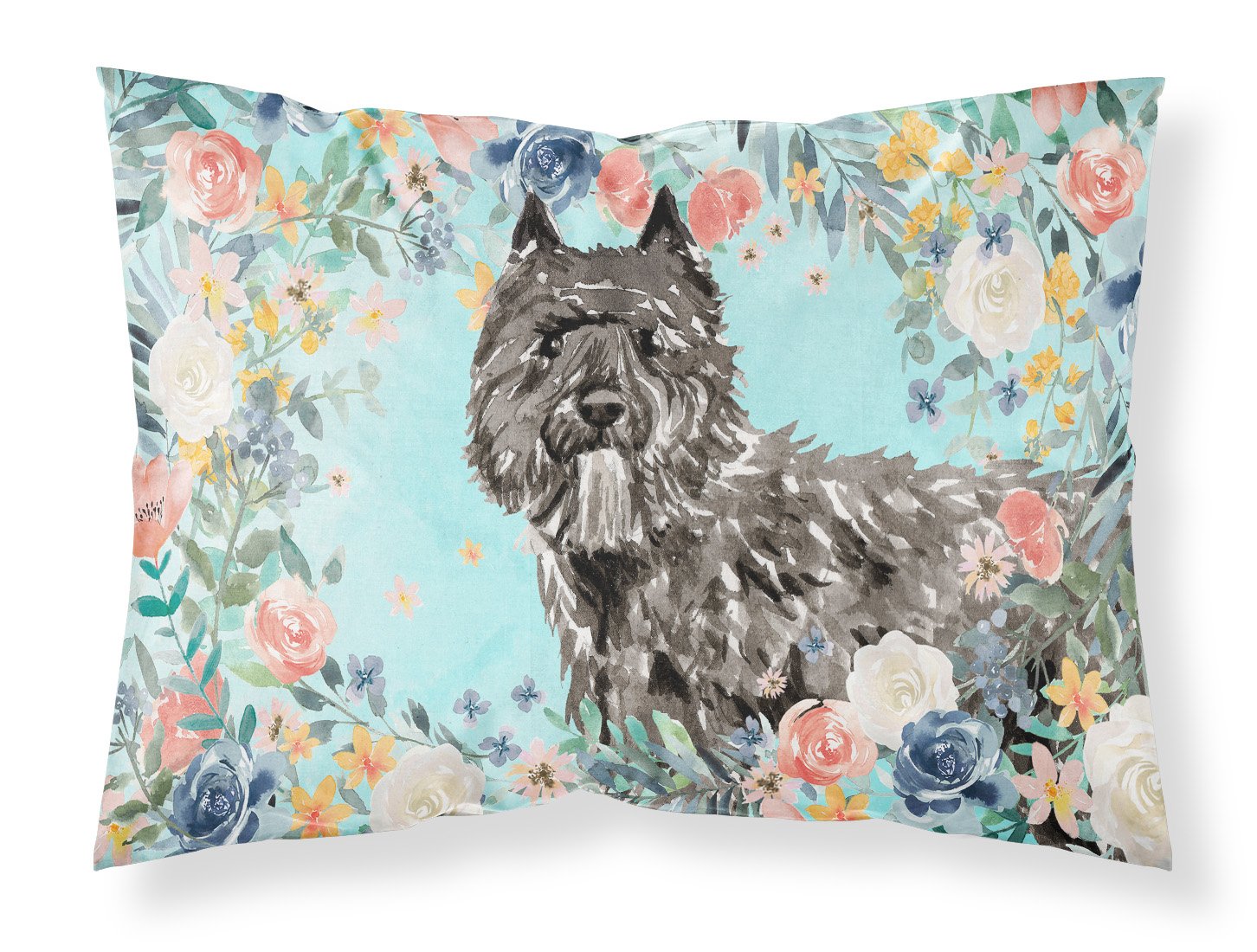 Caroline's Treasures Bouvier des Flandres Standard Pillowcase – Artistic Decorative Front, White Back CK3432PILLOWCASE