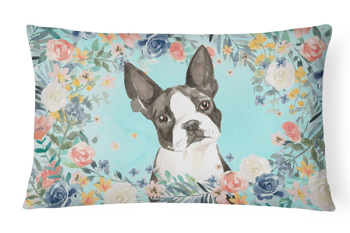 Boston Terrier Canvas Fabric Decorative Pillow CK3433PW1216 by Caroline&#39;s Treasures