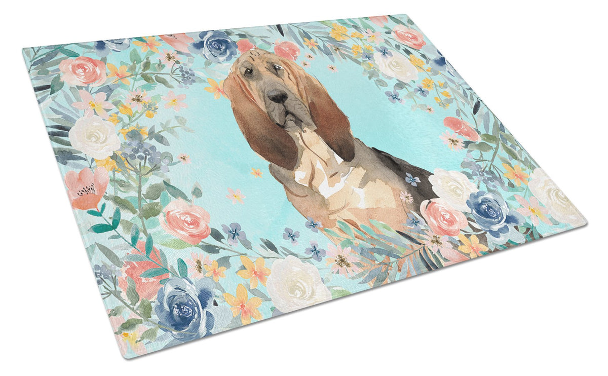 Bloodhound Glass Cutting Board Large CK3434LCB by Caroline&#39;s Treasures