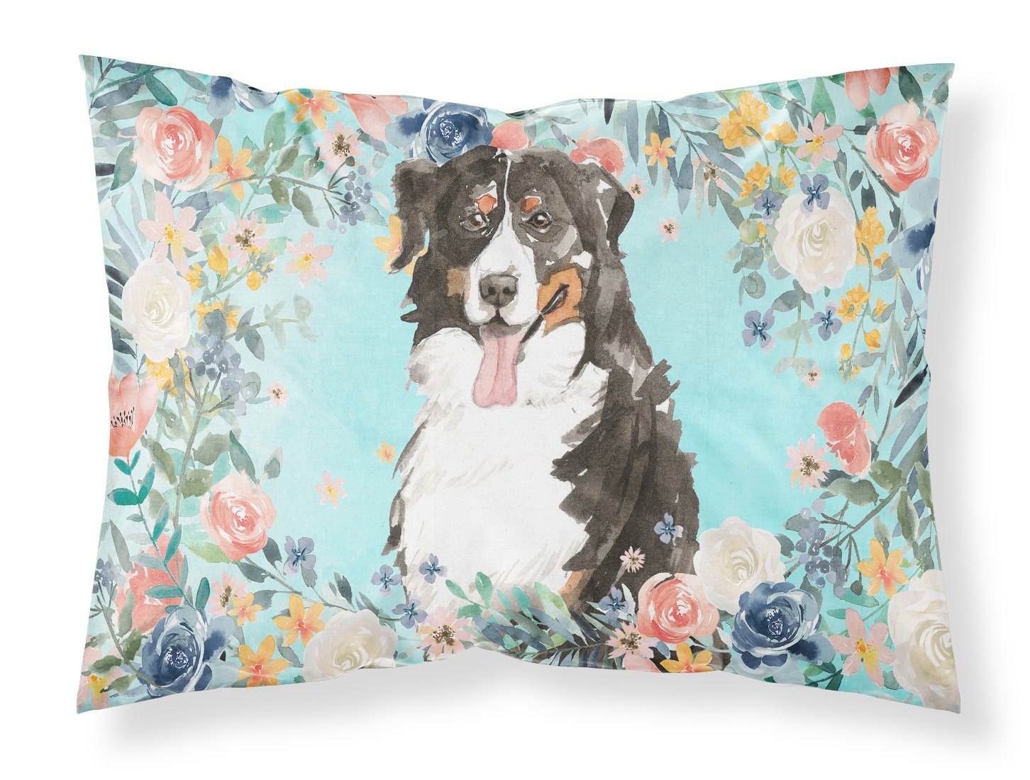 Caroline's Treasures Bernese Mountain Dog Standard Pillowcase – Artistic Decorative Front, White Back CK3436PILLOWCASE