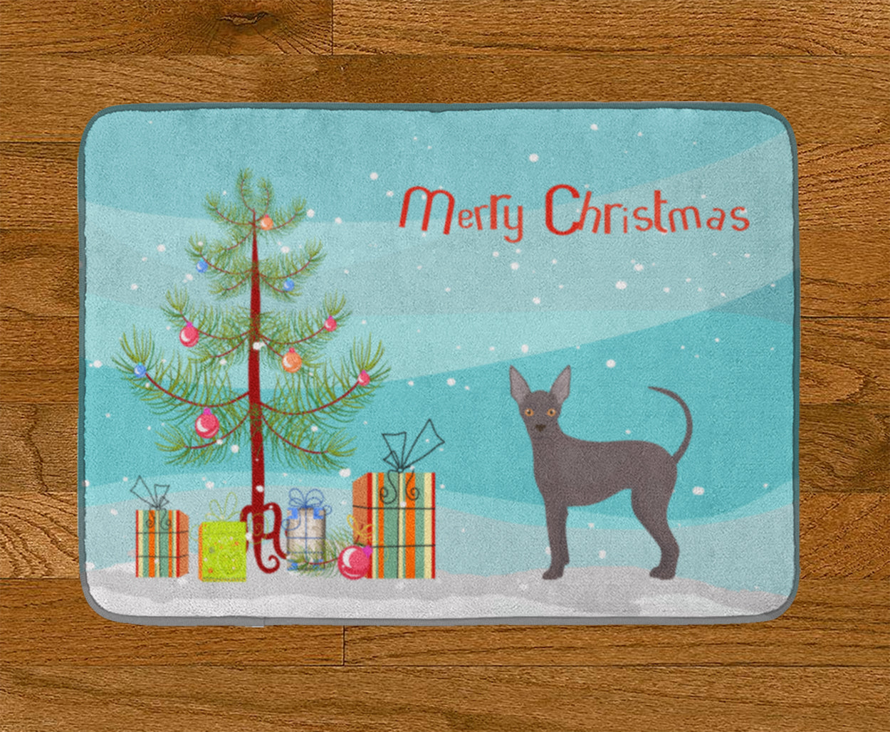 Abyssinian or African Hairless Dog Christmas Tree Machine Washable Memory Foam Mat CK3438RUG - the-store.com