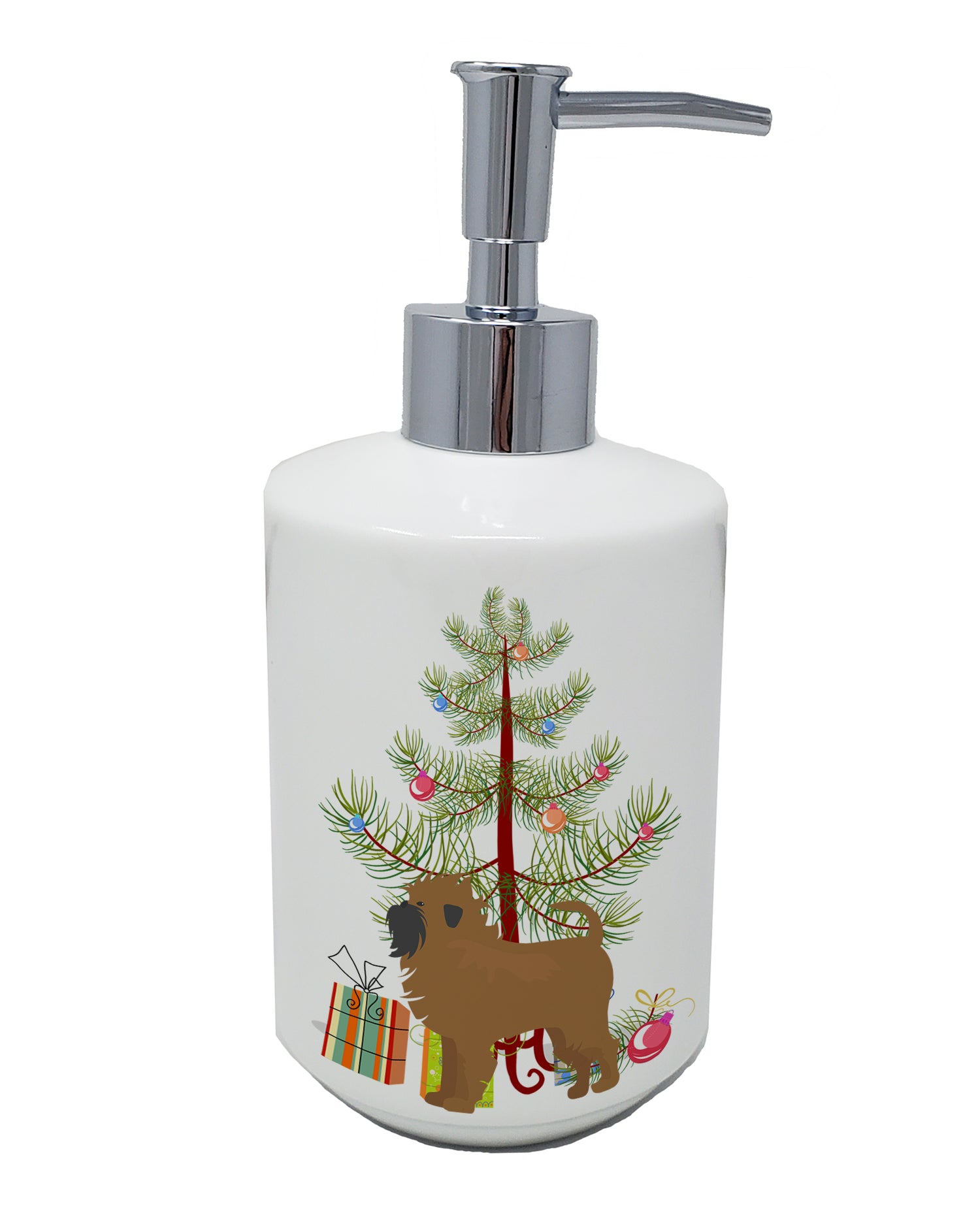 Buy this Tan Affenpinscher Christmas Tree Ceramic Soap Dispenser
