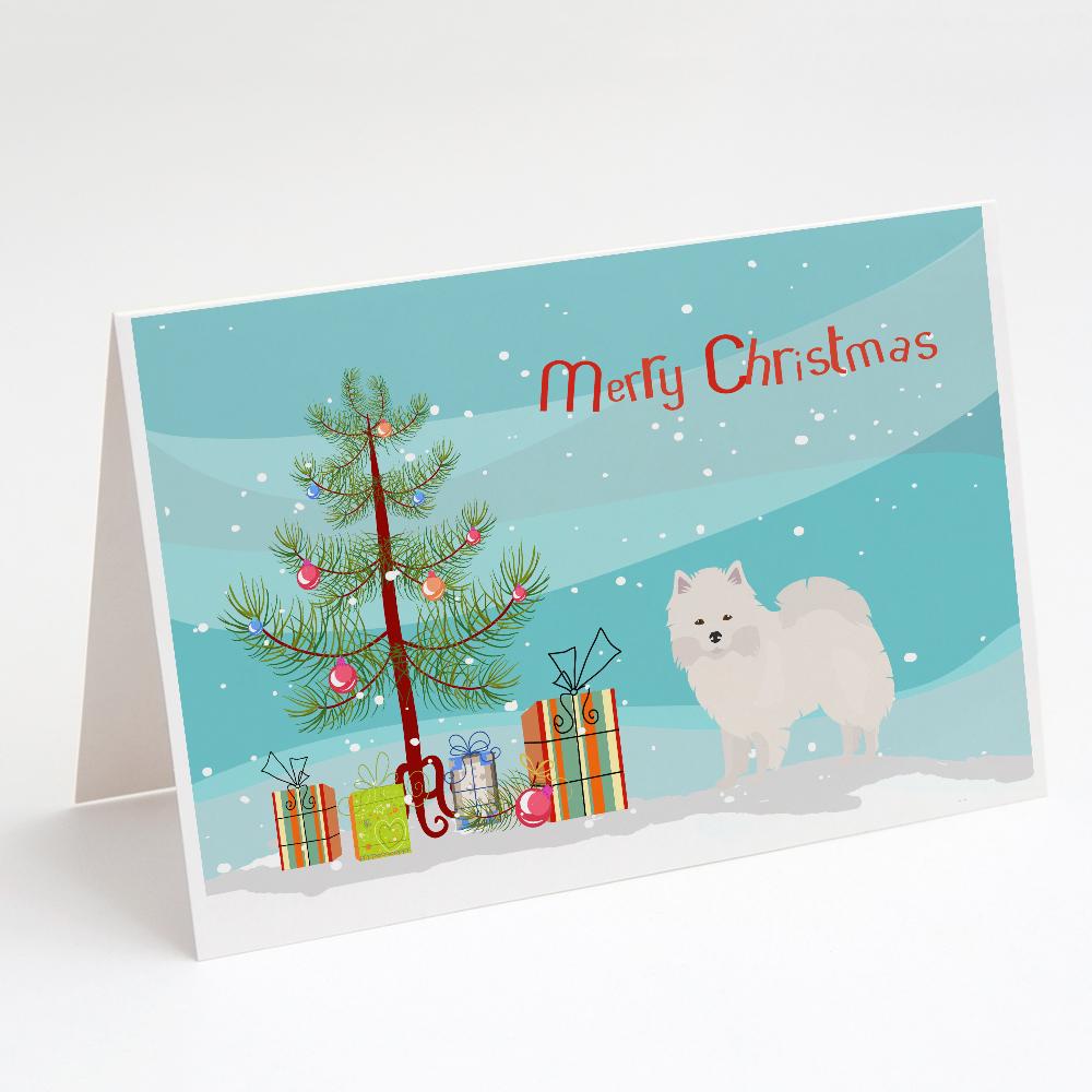 Buy this American Eskimo Christmas Tree Greeting Cards and Envelopes Pack of 8
