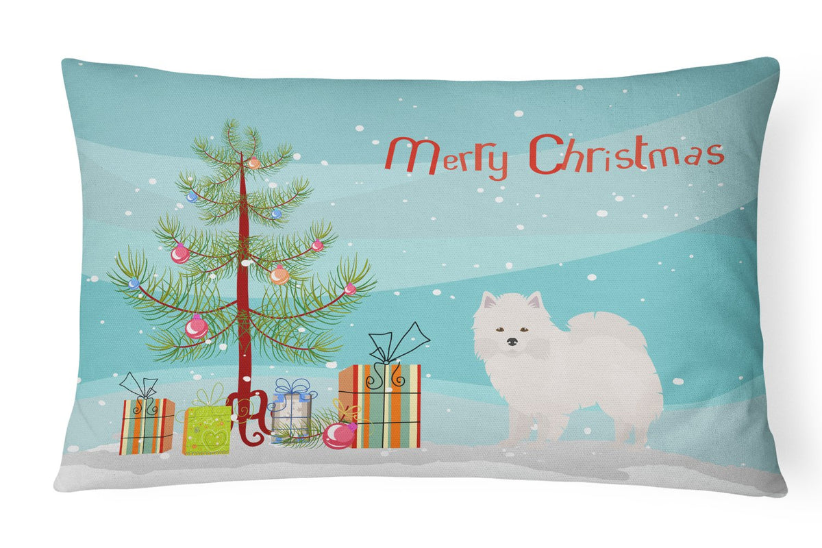 American Eskimo Christmas Tree Canvas Fabric Decorative Pillow CK3441PW1216 by Caroline&#39;s Treasures