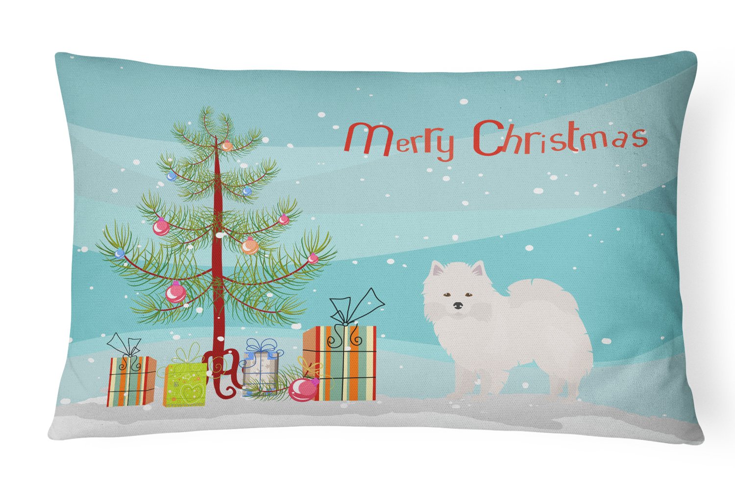 American Eskimo Christmas Tree Canvas Fabric Decorative Pillow CK3441PW1216 by Caroline's Treasures