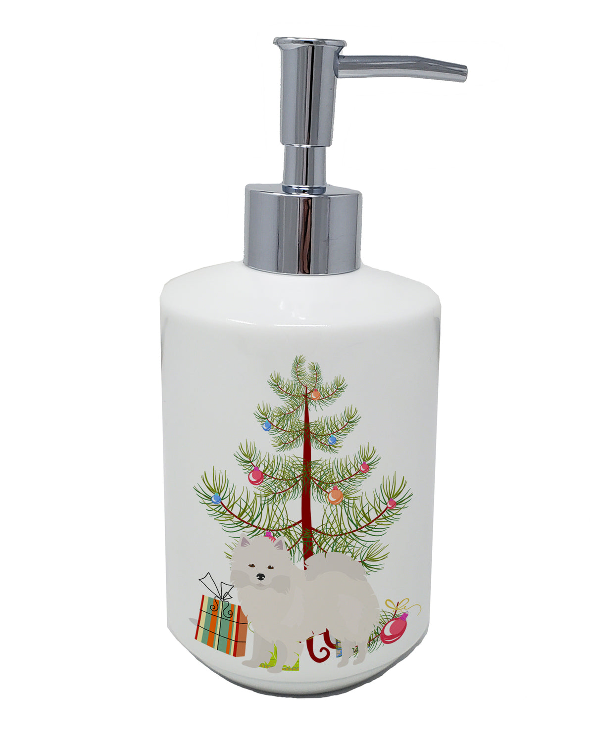 Buy this American Eskimo Christmas Tree Ceramic Soap Dispenser