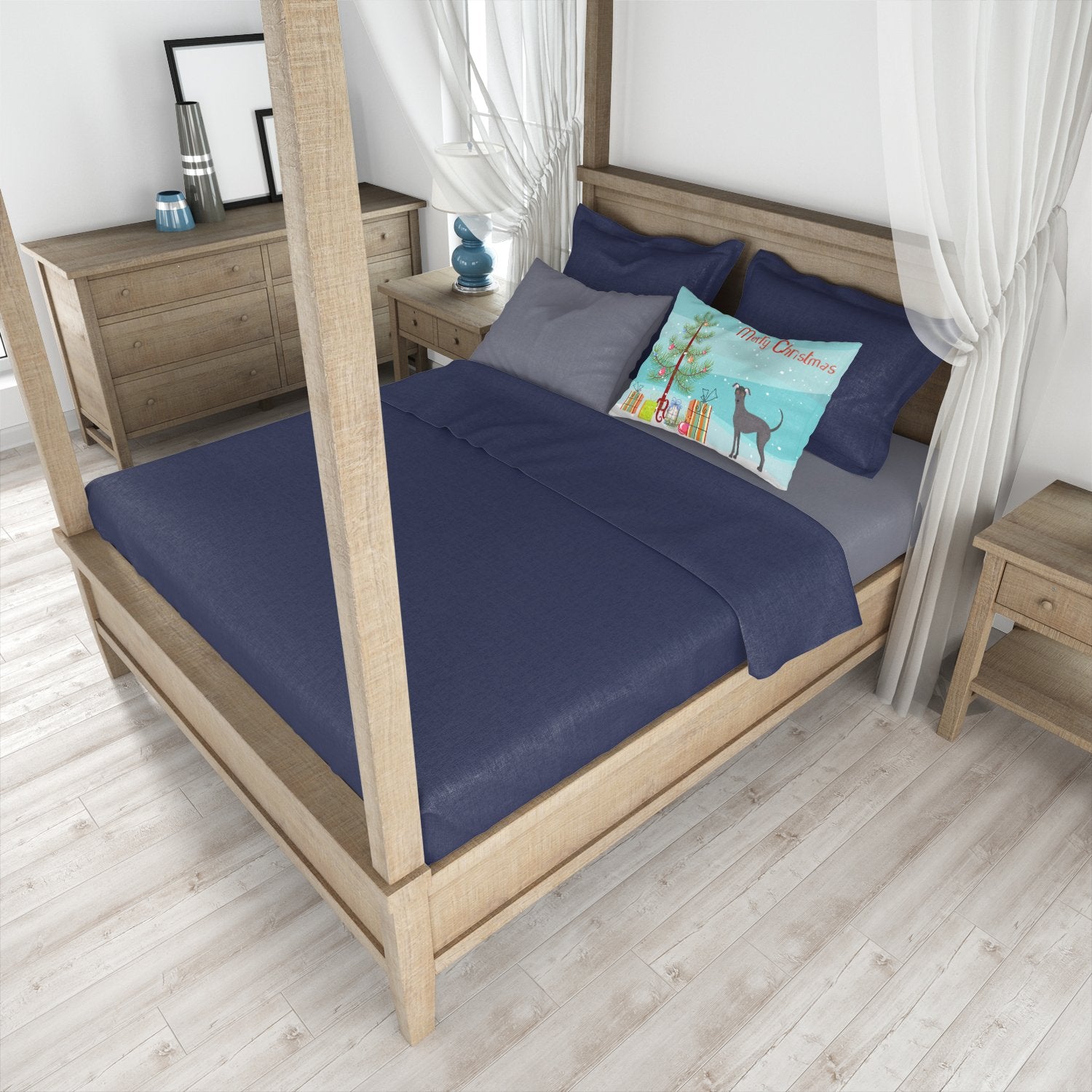 Caroline's Treasures Argentine Pila Dog Christmas Tree Standard Pillowcase – Artistic Decorative Front, White Back CK3442PILLOWCASE