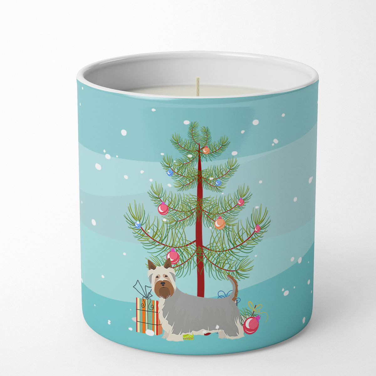 Buy this Australian Silky Terrier Christmas Tree 10 oz Decorative Soy Candle