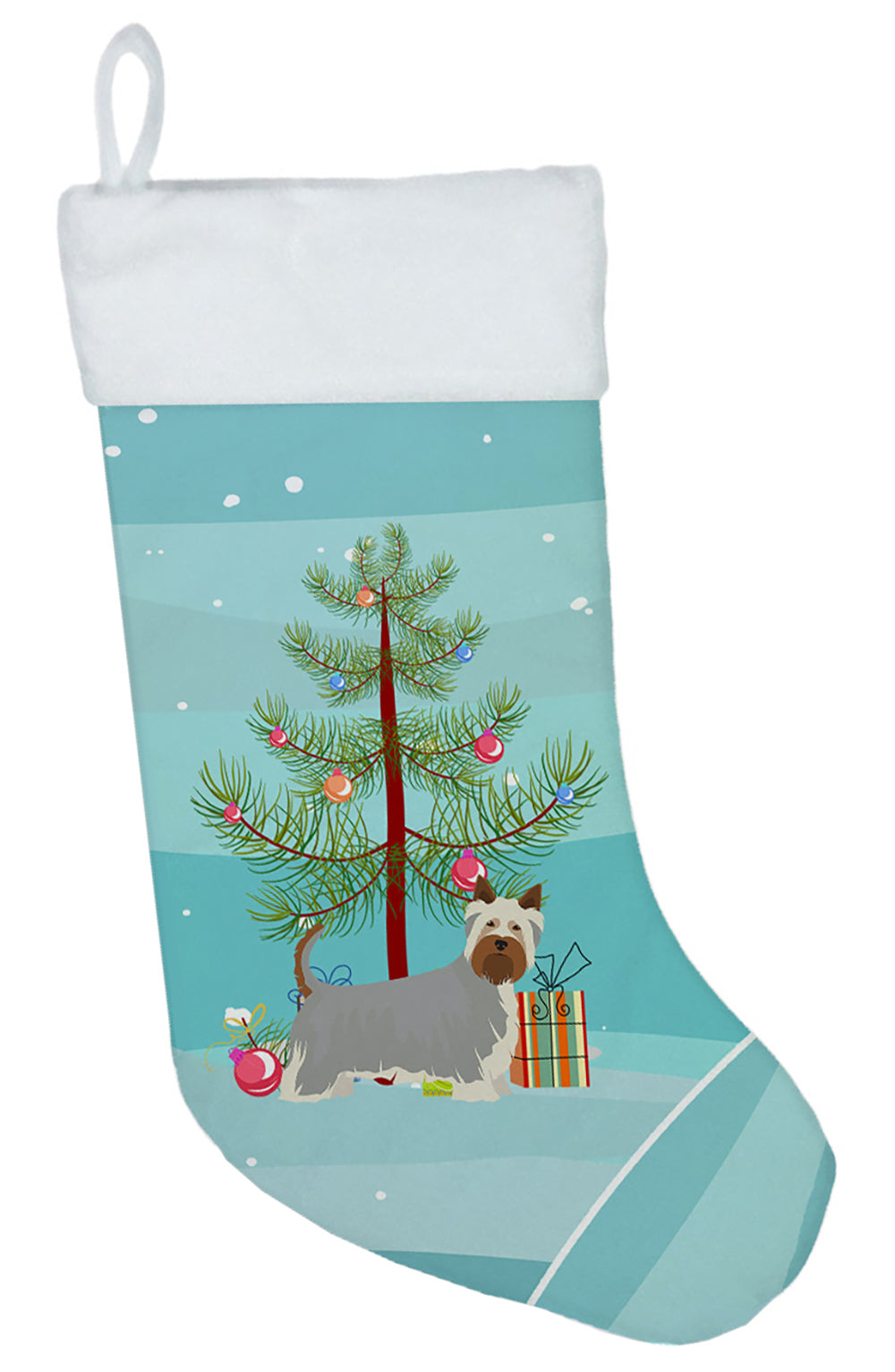 Australian Silky Terrier Christmas Tree Christmas Stocking CK3443CS
