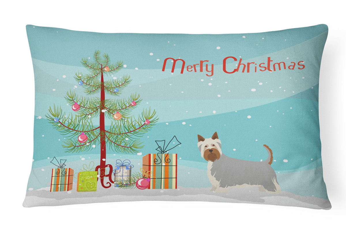 Australian Silky Terrier Christmas Tree Canvas Fabric Decorative Pillow CK3443PW1216 by Caroline&#39;s Treasures