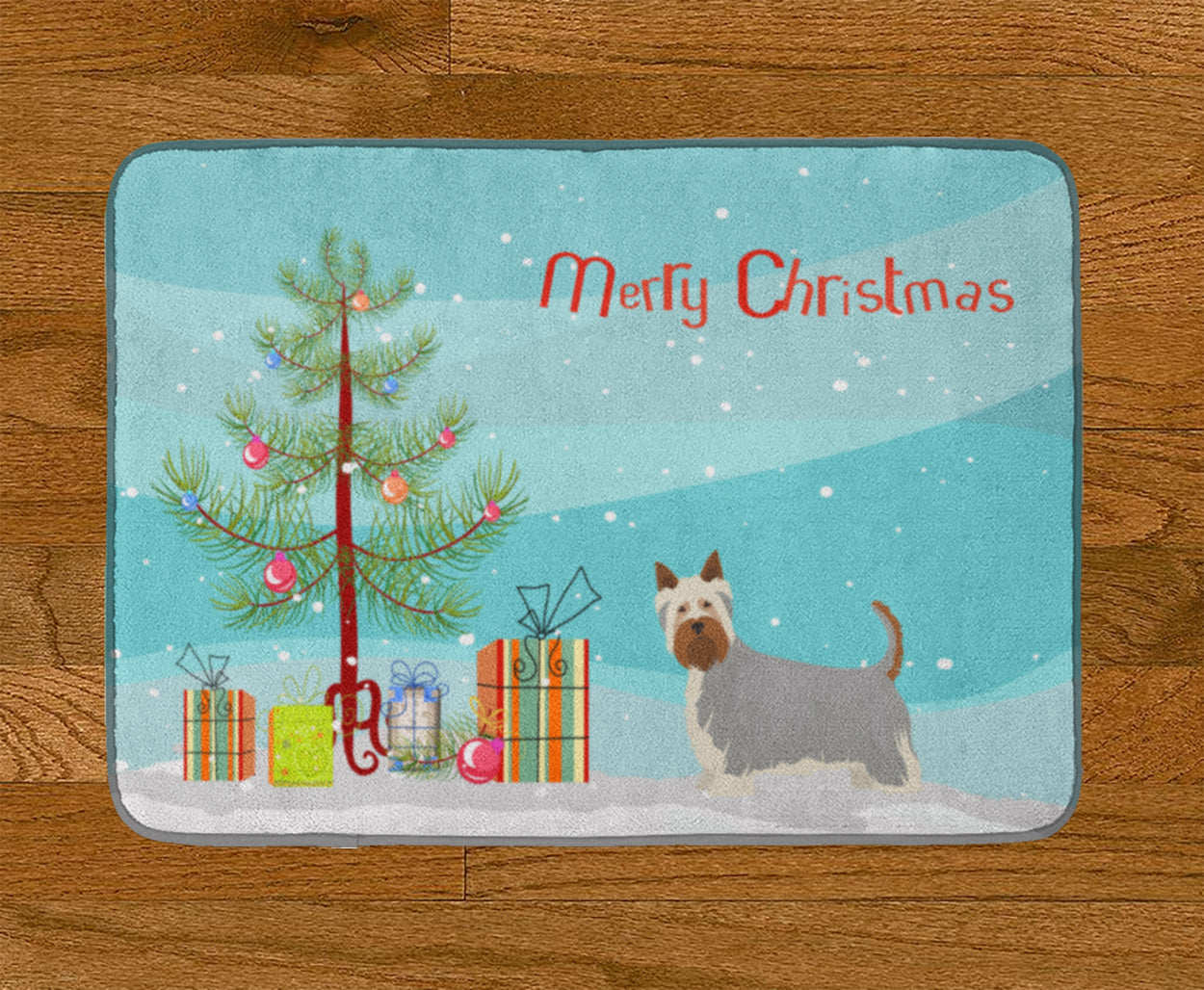 Australian Silky Terrier Christmas Tree Machine Washable Memory Foam Mat CK3443RUG - the-store.com