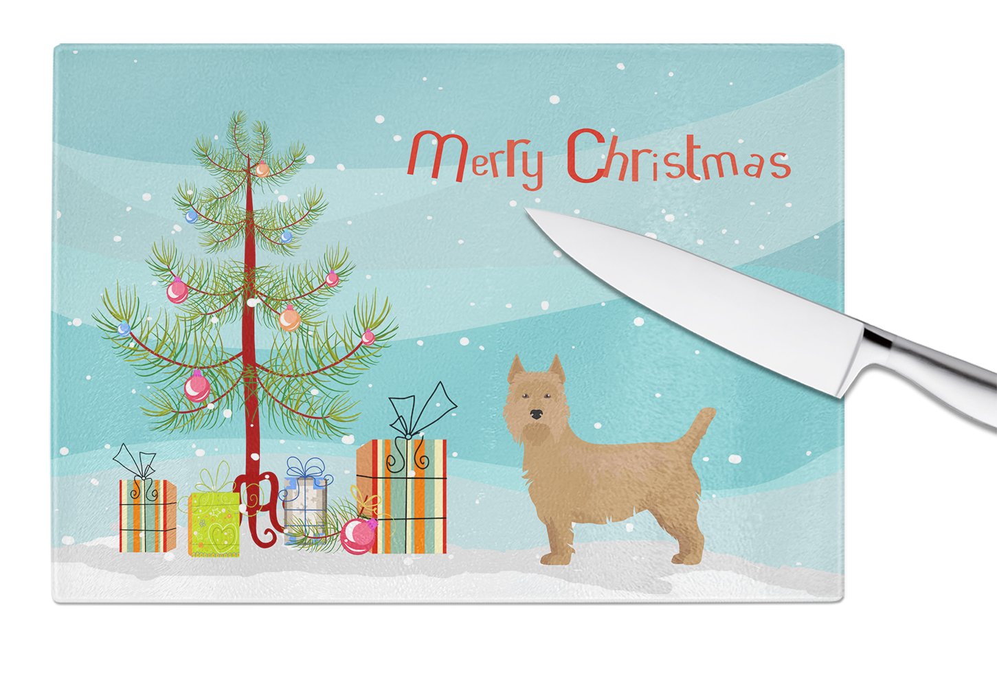 Airedale Terrier Christmas Tree Glass Cutting Board Large CK3444LCB by Caroline's Treasures