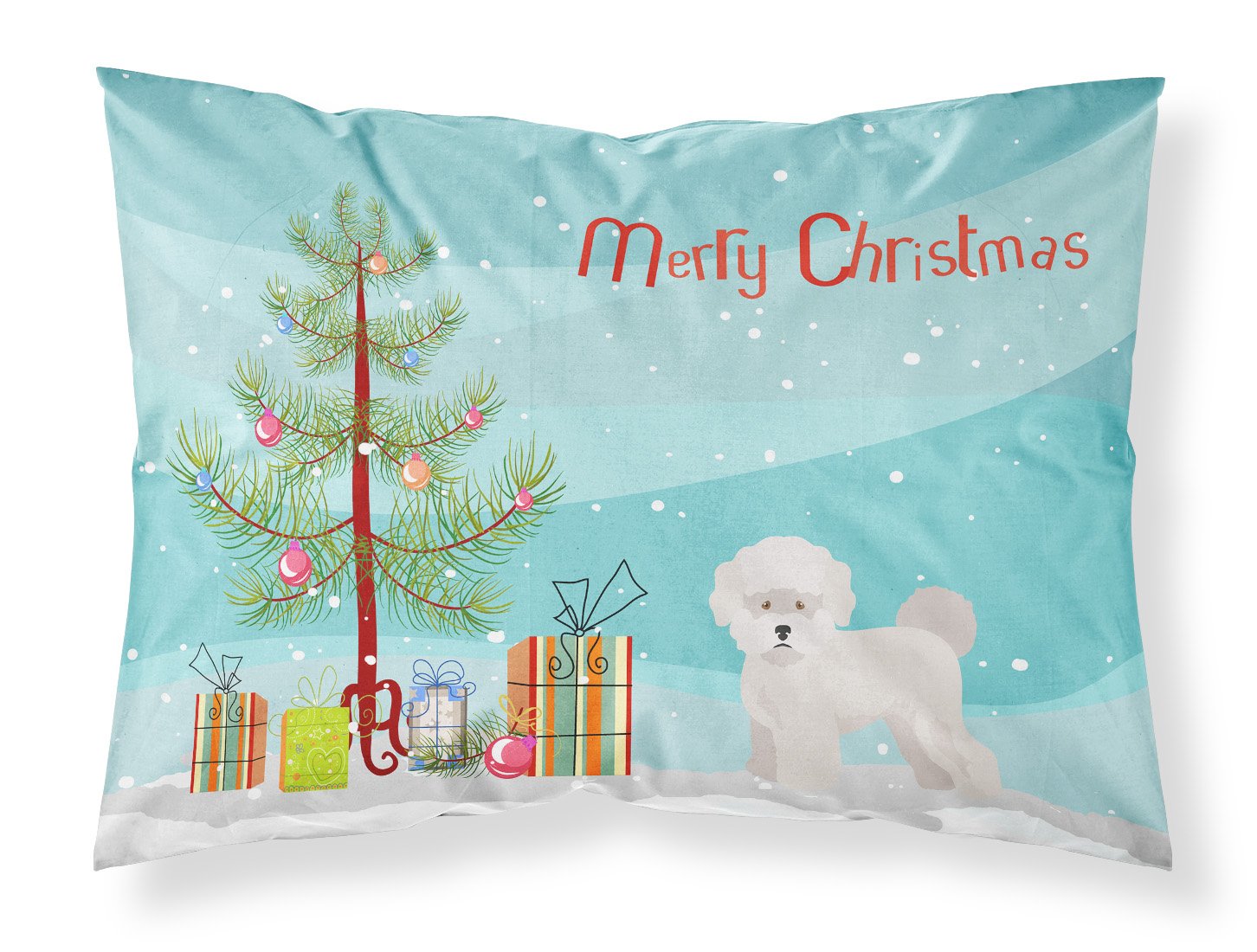 Bichon Frisé Christmas Tree Fabric Standard Pillowcase CK3445PILLOWCASE by Caroline's Treasures