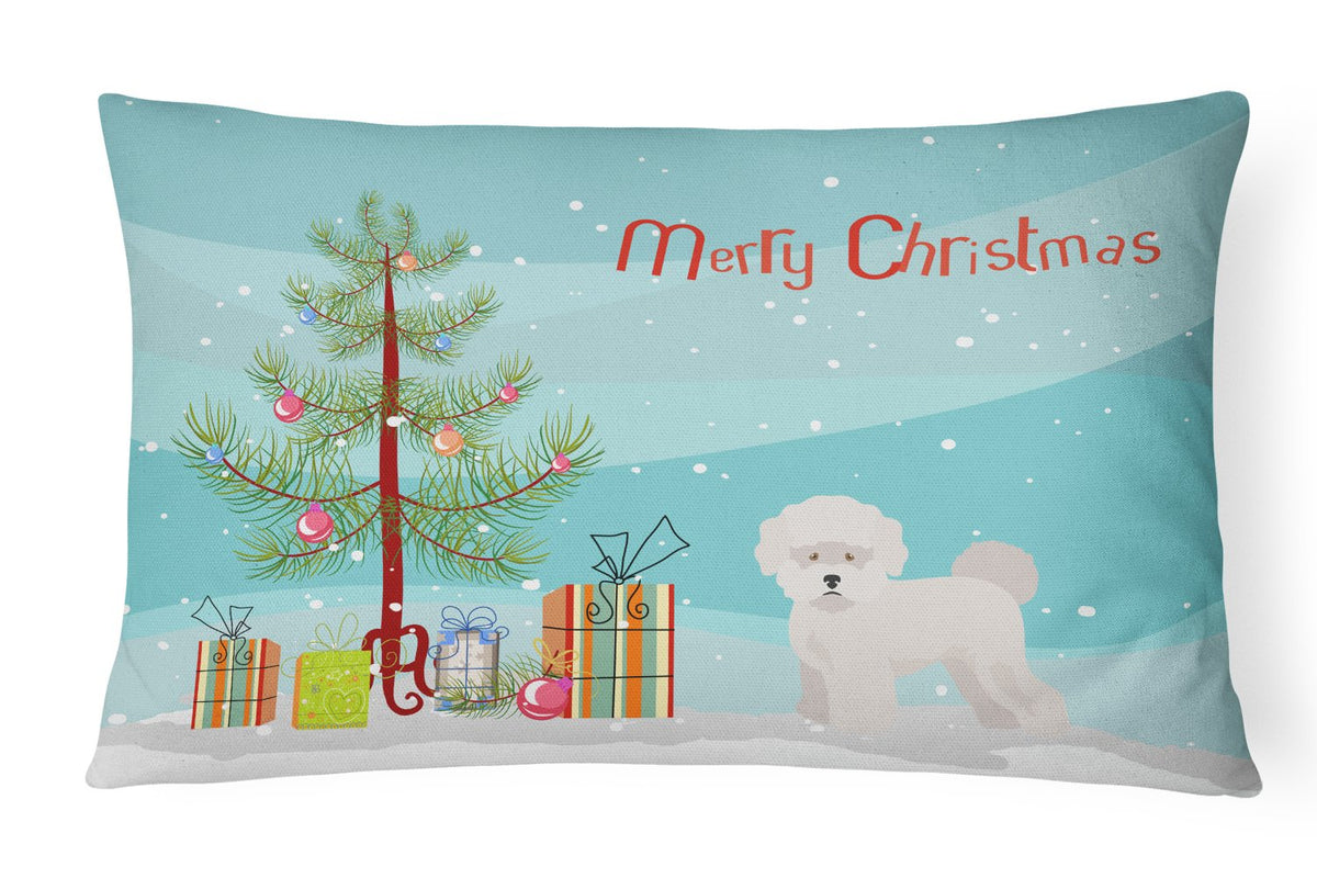 Bichon Frisé Christmas Tree Canvas Fabric Decorative Pillow CK3445PW1216 by Caroline&#39;s Treasures