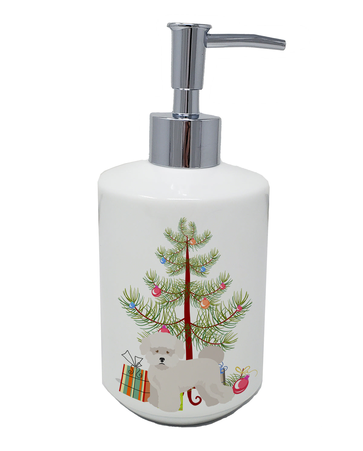 Buy this Bichon Frise Christmas Tree Ceramic Soap Dispenser