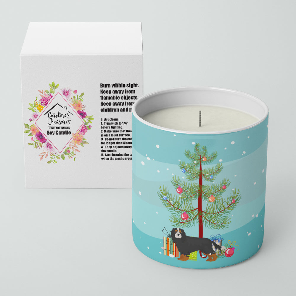 Cavalier King Charles Spaniel Tricolor Christmas Tree 10 oz Decorative Soy Candle - the-store.com