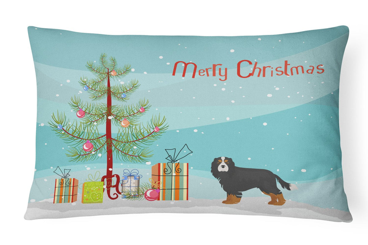 Cavalier King Charles Spaniel Tricolor Christmas Tree Canvas Fabric Decorative Pillow CK3446PW1216 by Caroline&#39;s Treasures