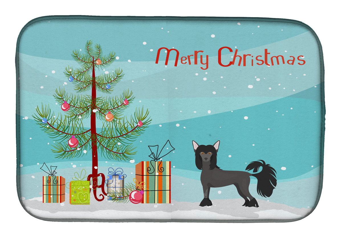Chinese Crested Christmas Tree Dish Drying Mat CK3447DDM